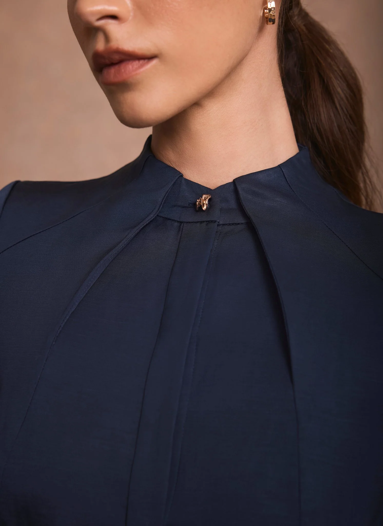 Navy Midi Shirt Dress - Image 6