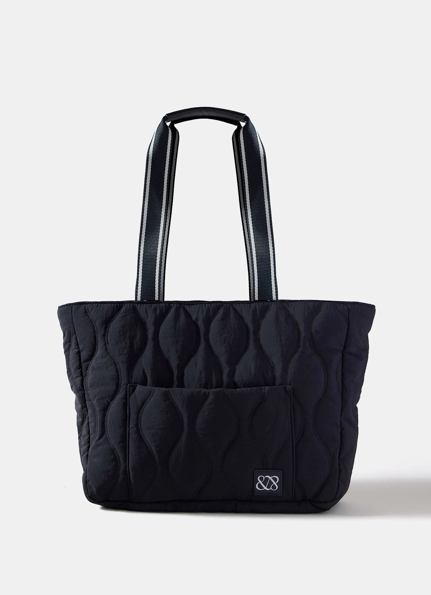 Jamie Navy Quilted Tote Bag - Image 3