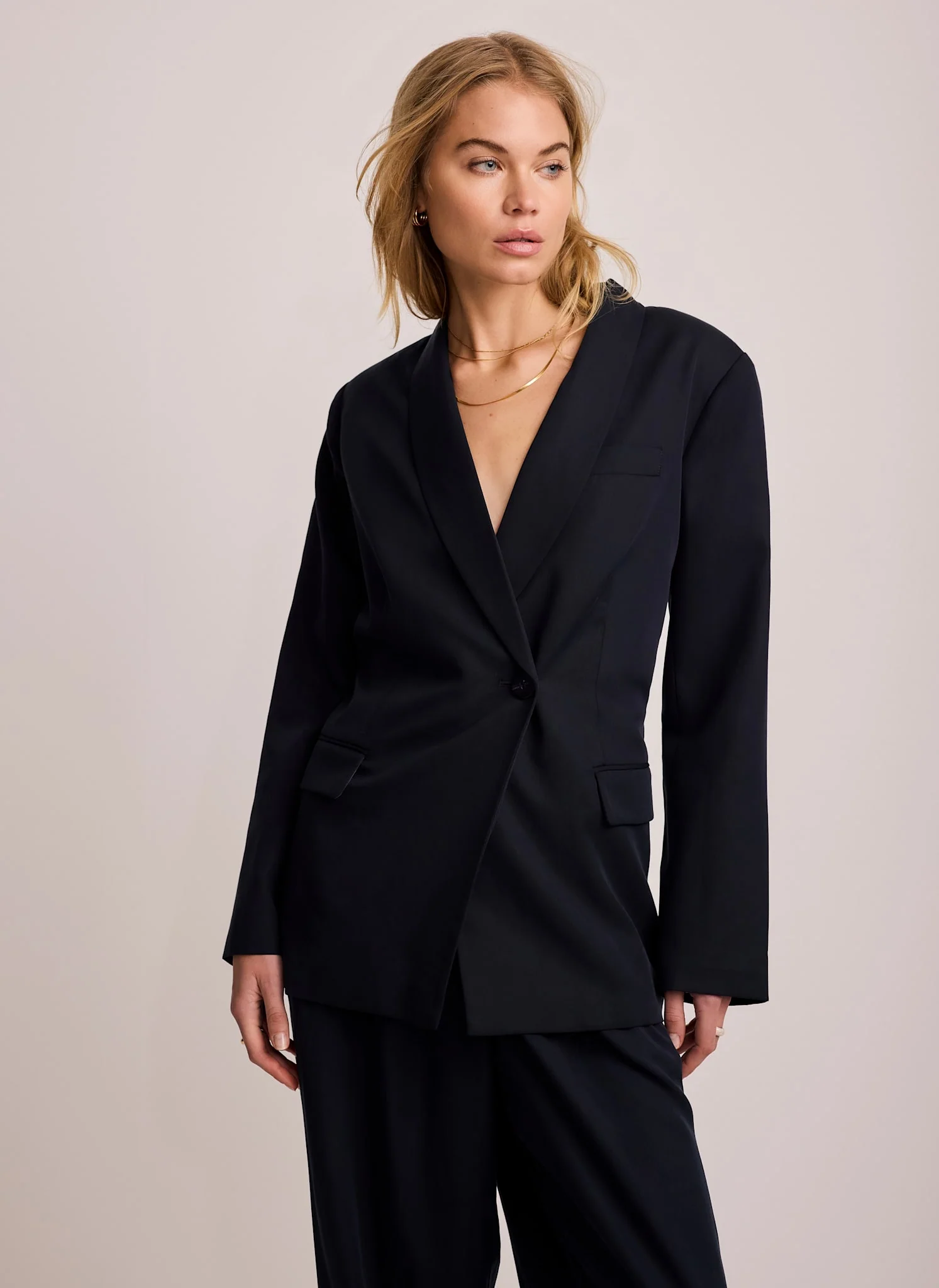 Navy Single Breasted Blazer - Image 6