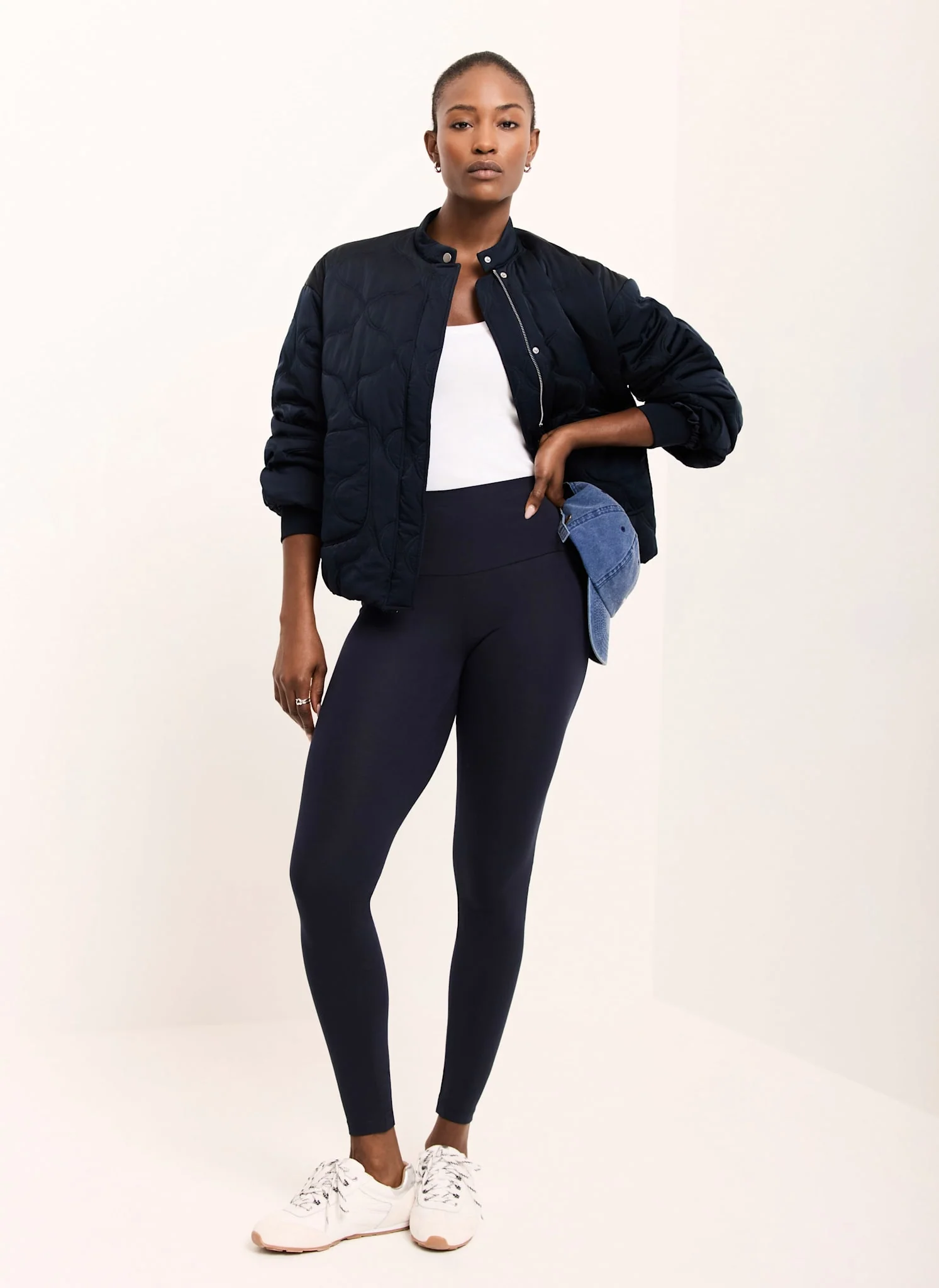 Navy Straight Leggings - Image 3