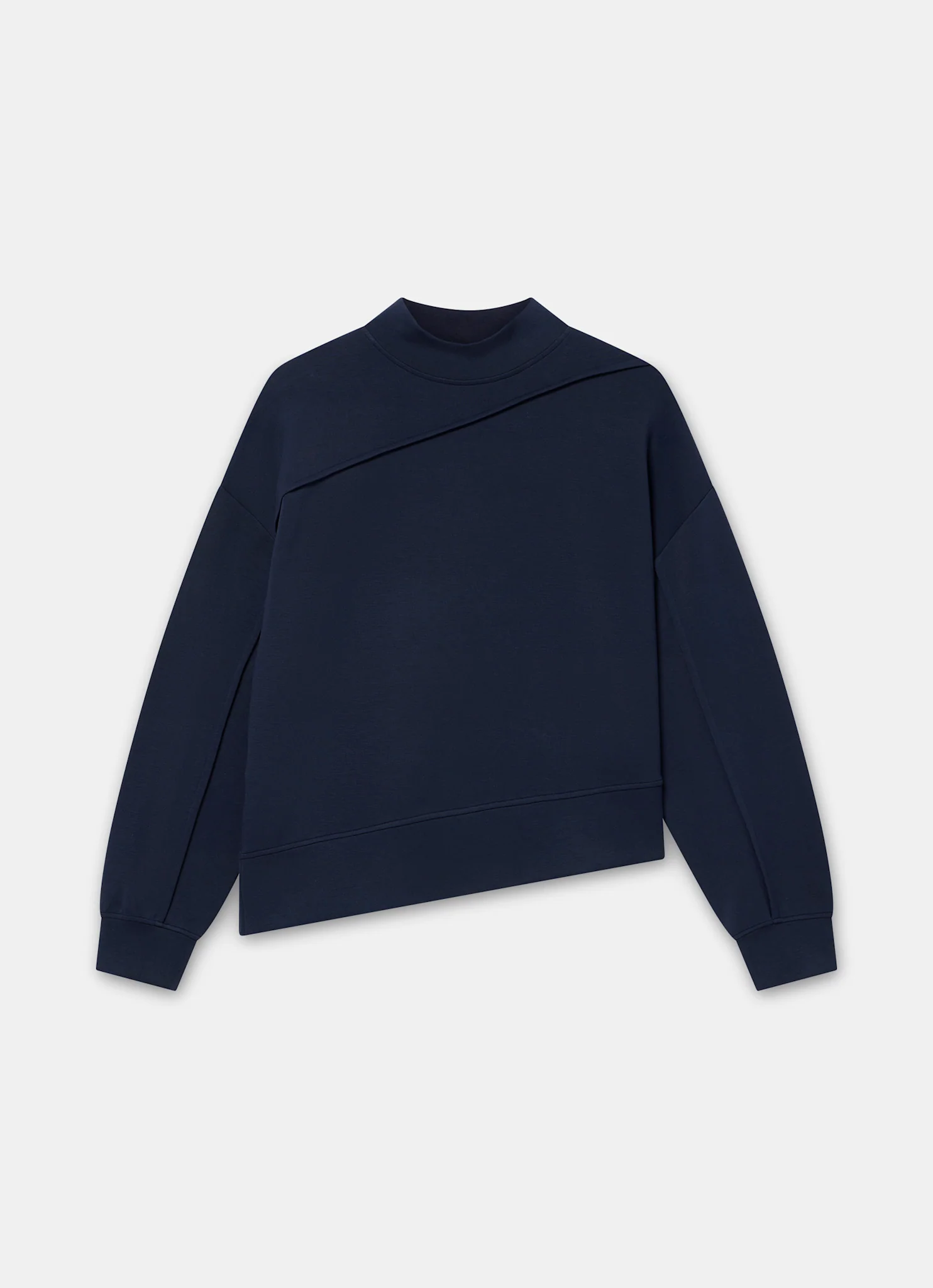 Navy Super Soft Asymmetric Detail Sweatshirt - Image 7