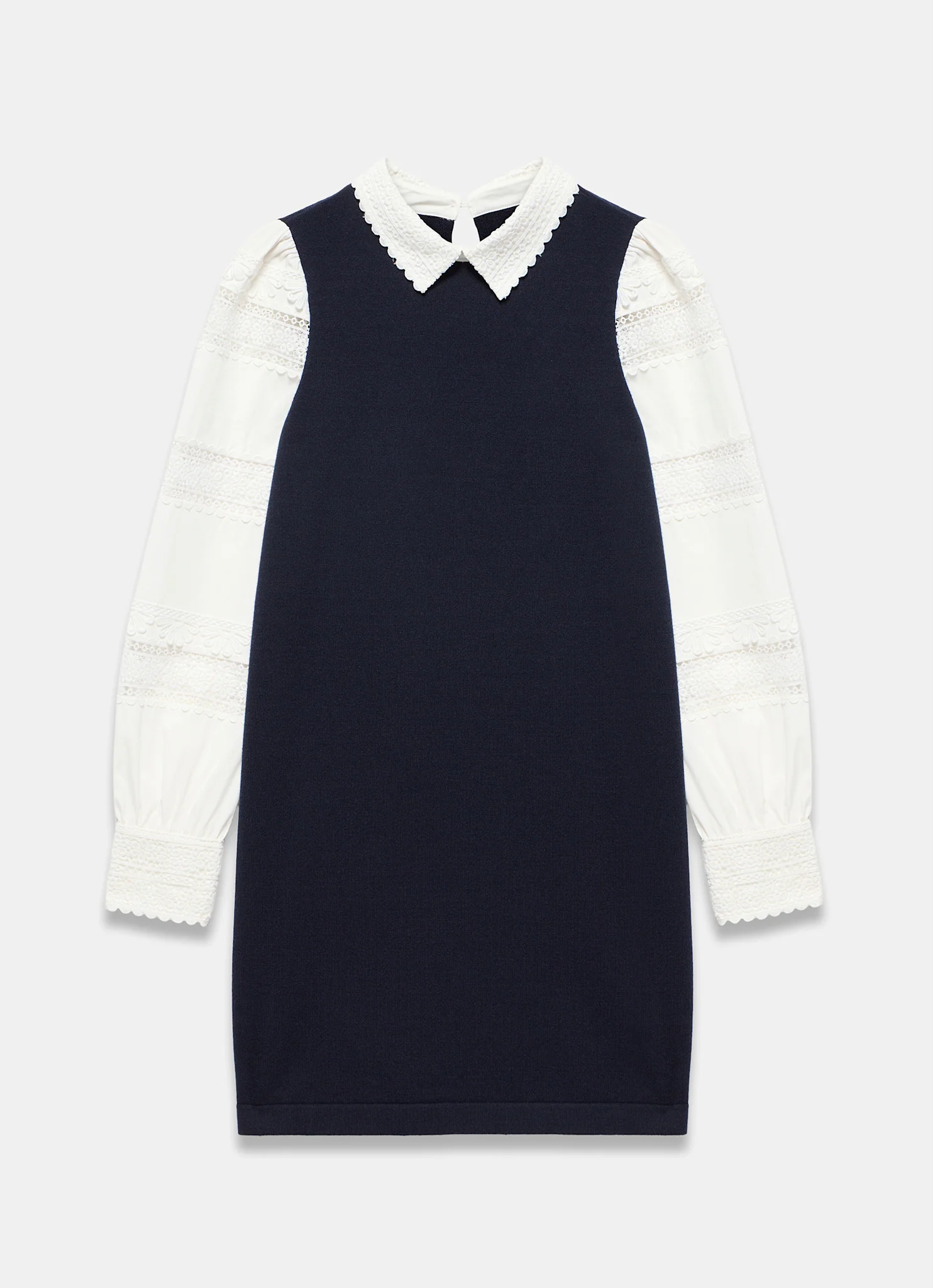 Navy Woven Sleeve Mini Dress - Image 7