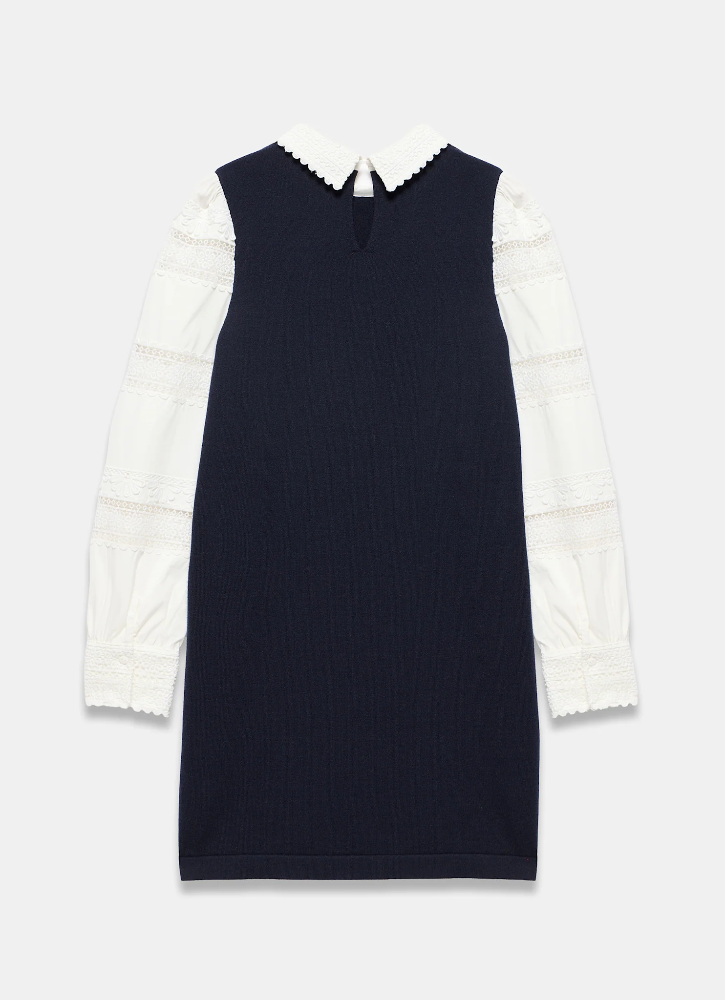 Navy Woven Sleeve Mini Dress - Image 8