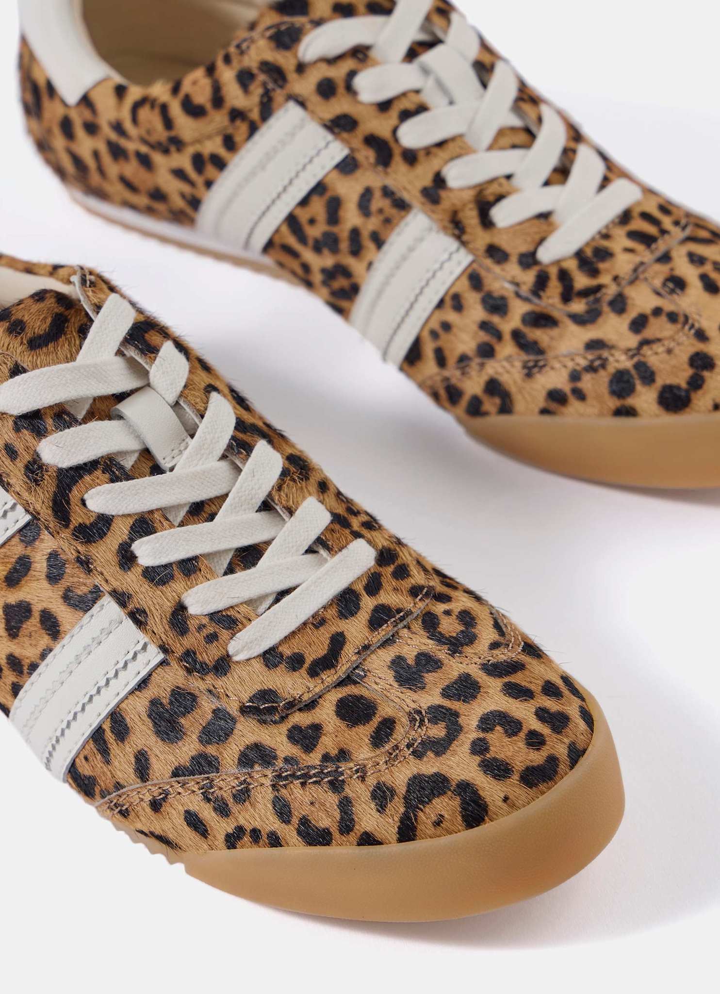 Nelle Leopard Print Textured Trainers - Image 4
