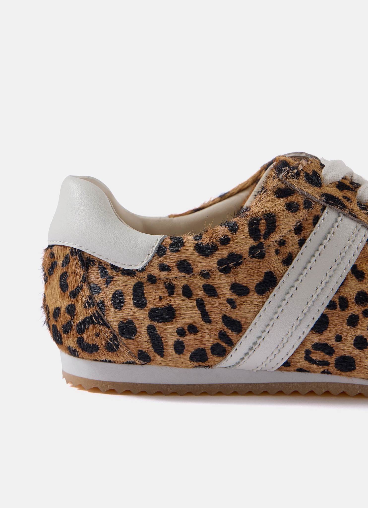 Nelle Leopard Print Textured Trainers - Image 5