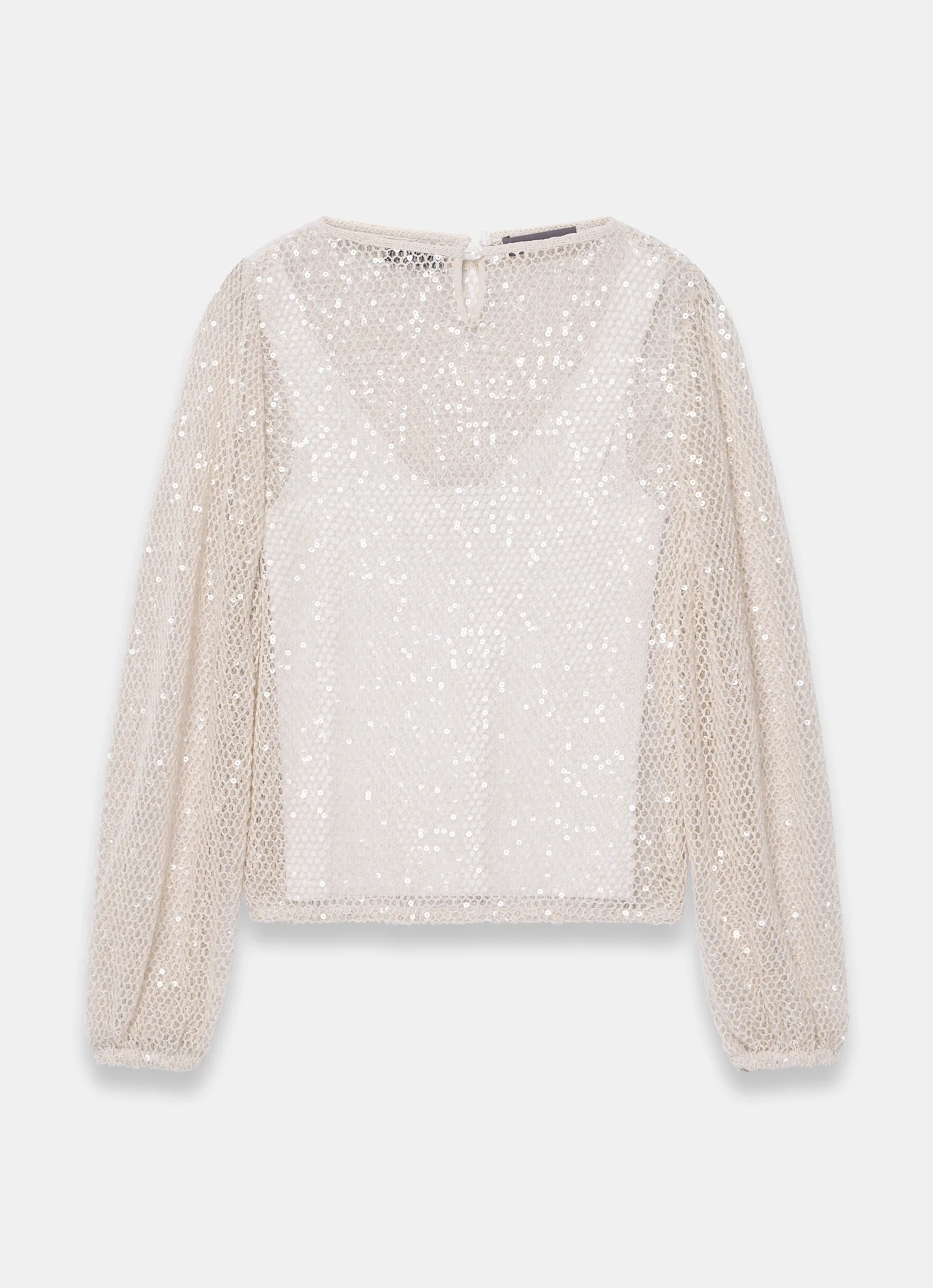 Neutral Sequin Layered Balloon Top - Image 7