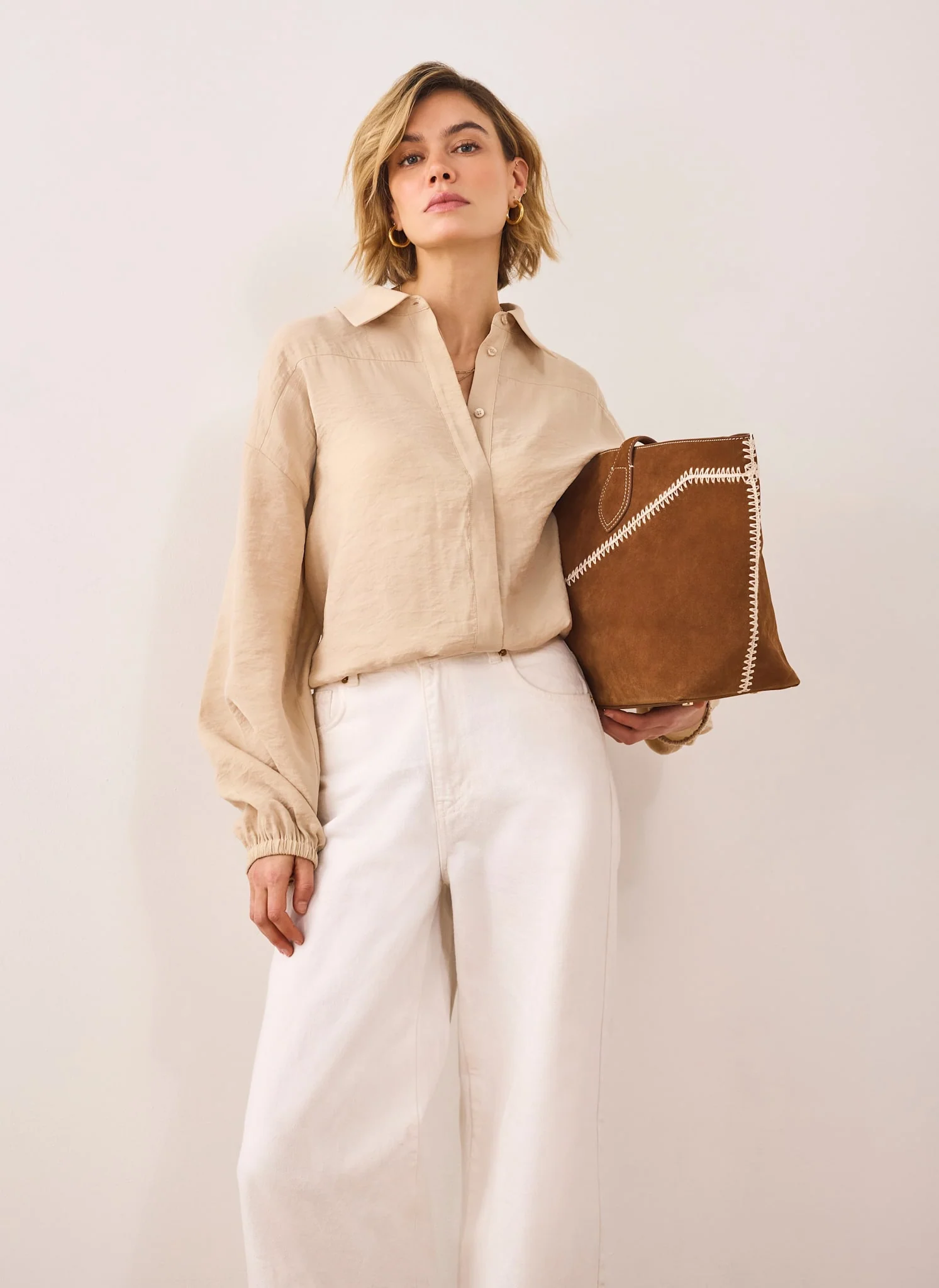 Neutral Long Sleeve Minimalist Shirt - Image 3