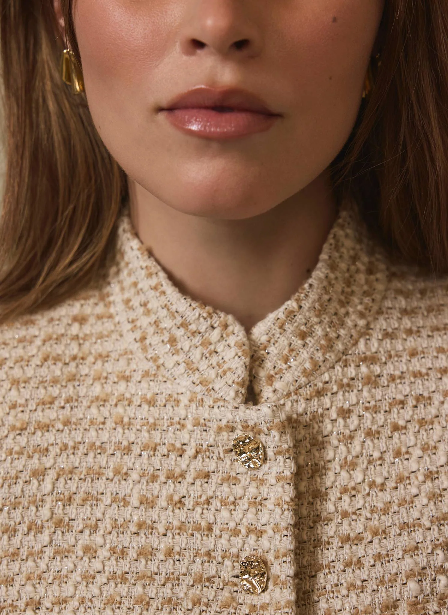Neutral Boucle Pocket Detail Jacket - Image 5