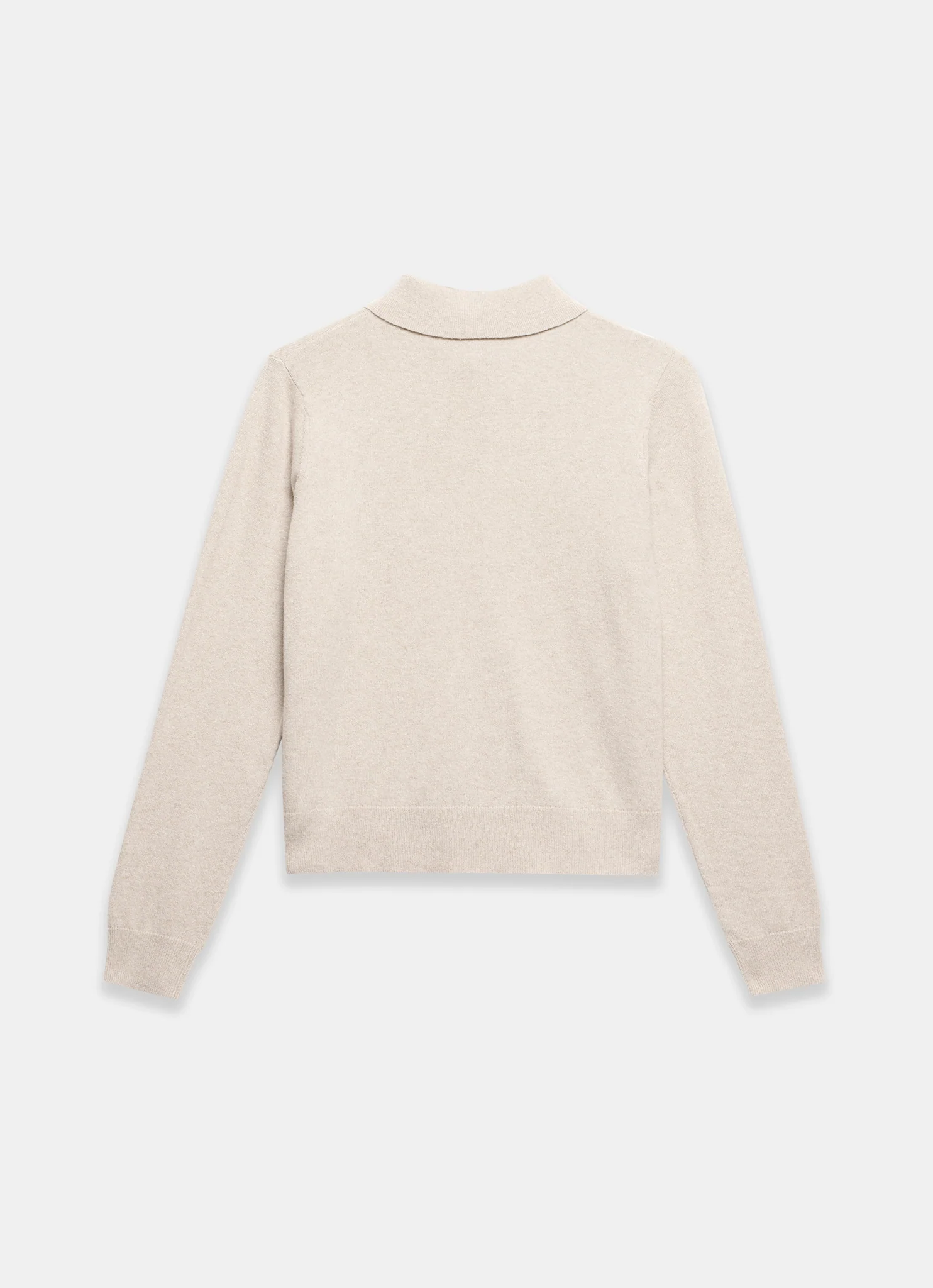 Neutral Cotton Blend Button Collar Cardigan - Image 7