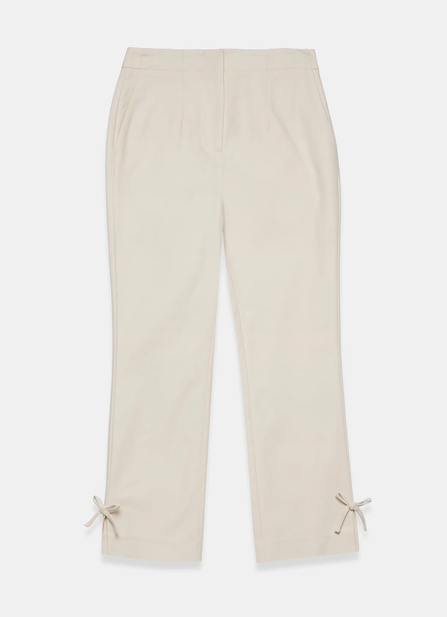 Neutral Cotton Blend Capri Trousers - Image 6