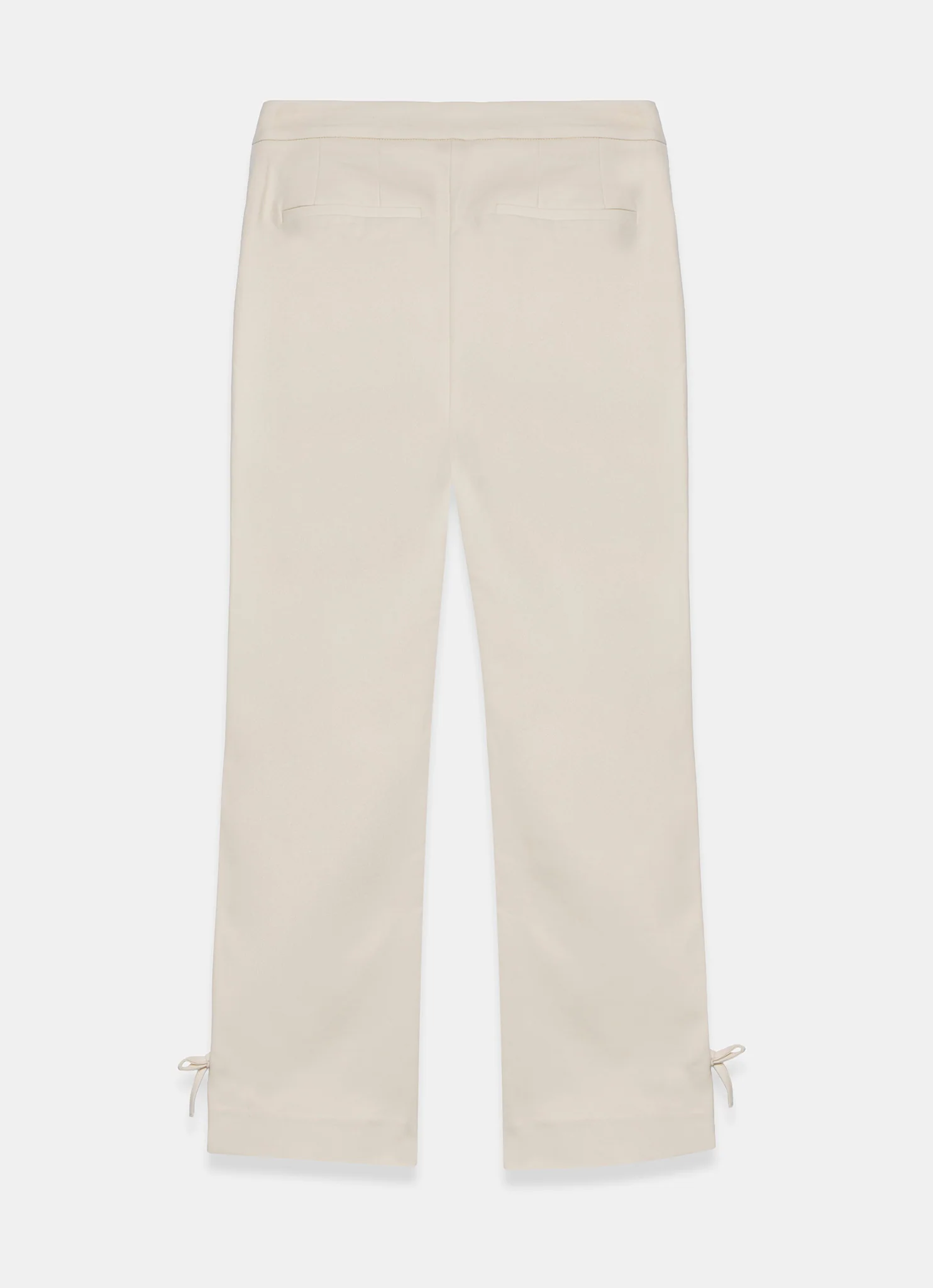 Neutral Cotton Blend Capri Trousers - Image 7