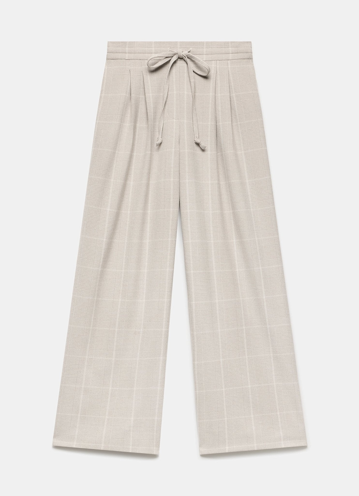 Neutral Checked Tailored Wide Trousers - Image 7