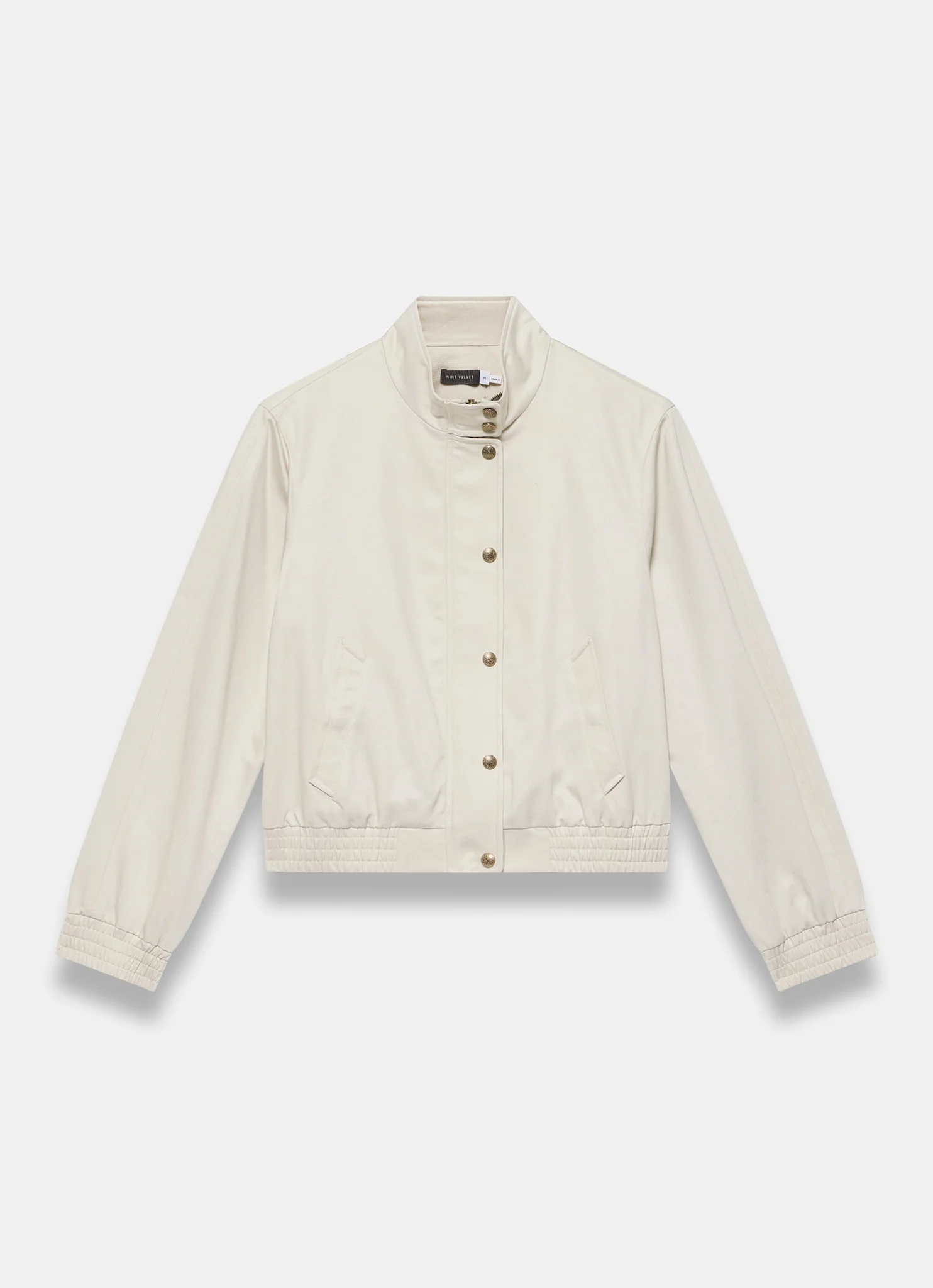 Neutral Funnel Neck Bomber Jacket - Image 7