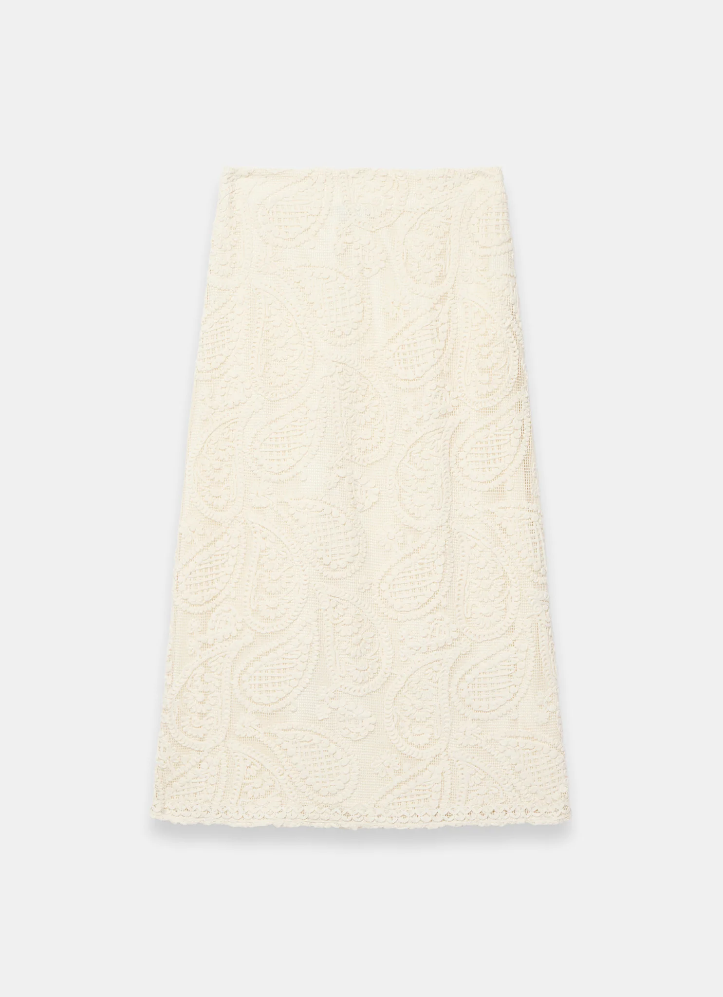 Neutral Crochet Paisley Midi Skirt - Image 7