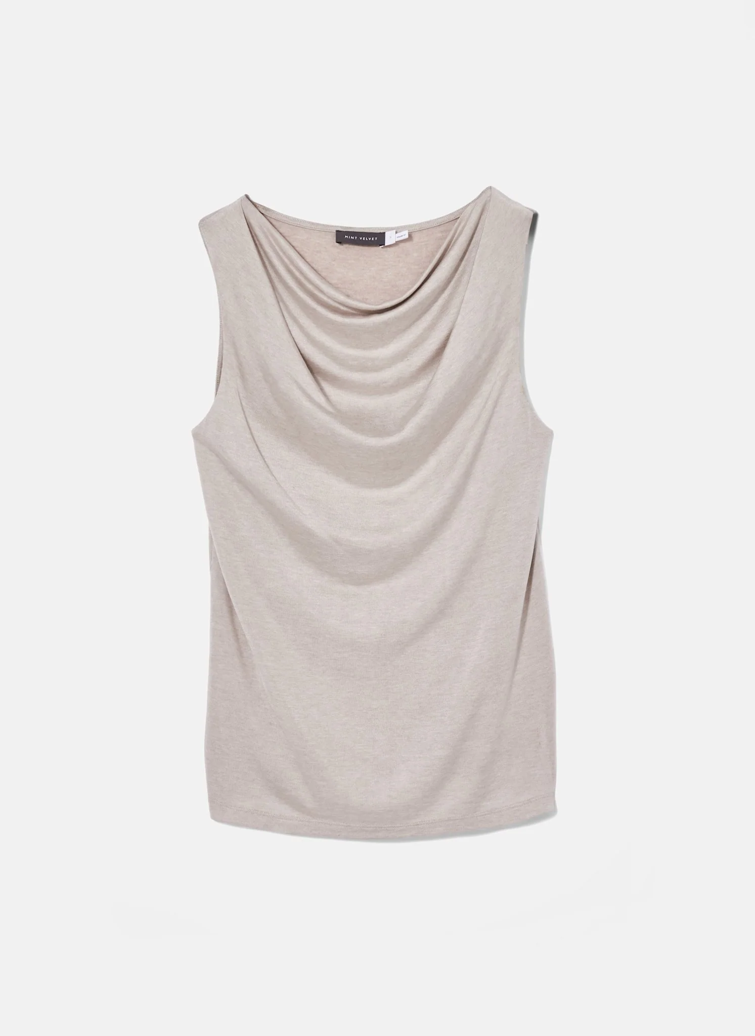 Neutral Drape Neck Top - Image 6