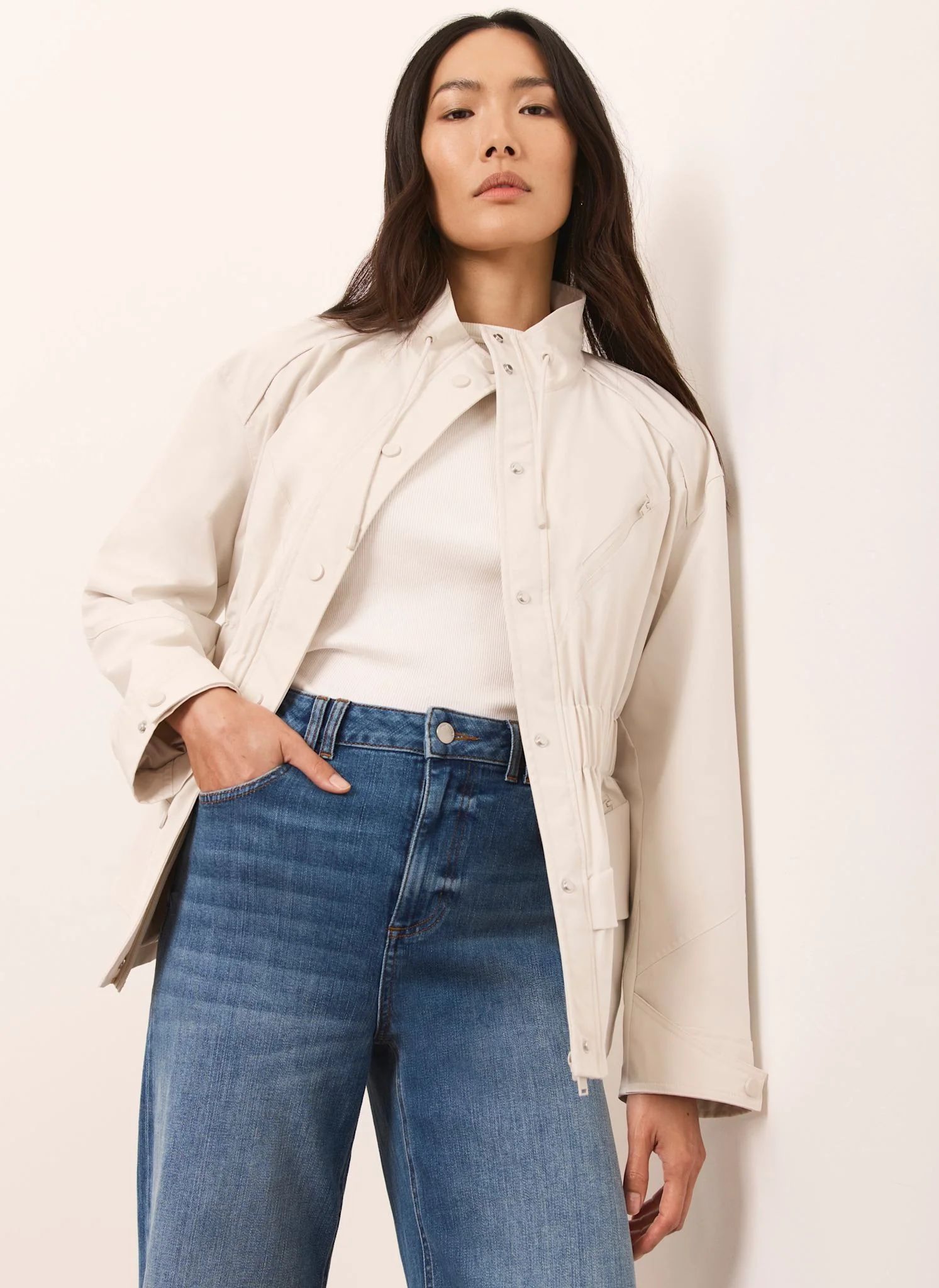 Neutral Drawstring Jacket - Image 4