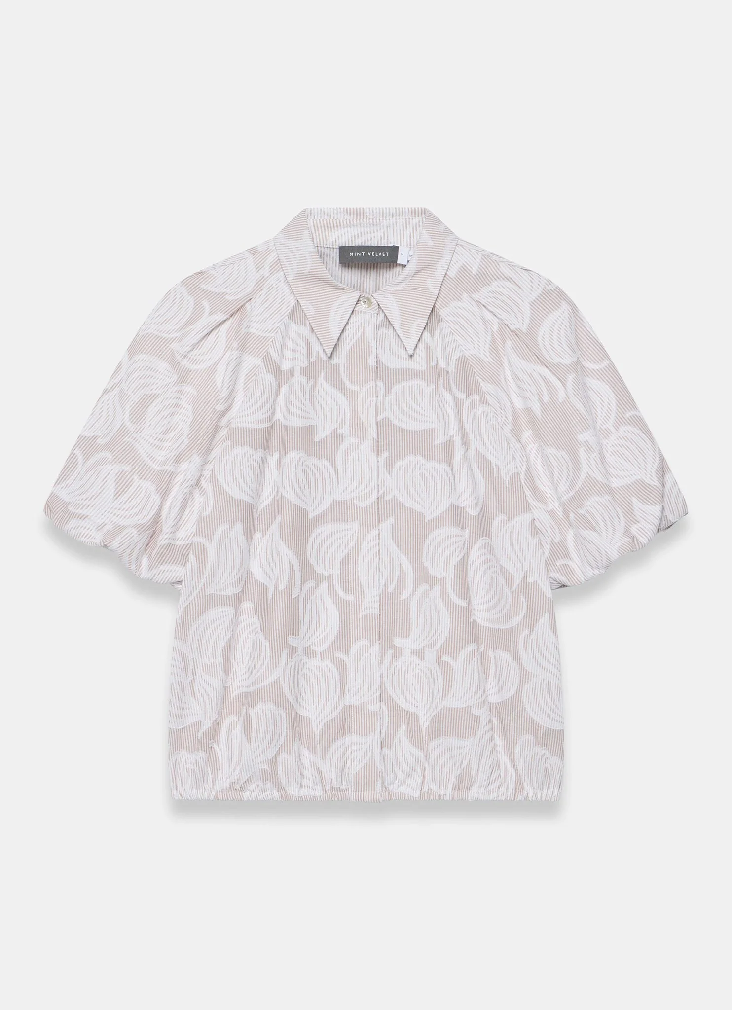 Neutral Cotton Jacquard Striped Shirt - Image 6