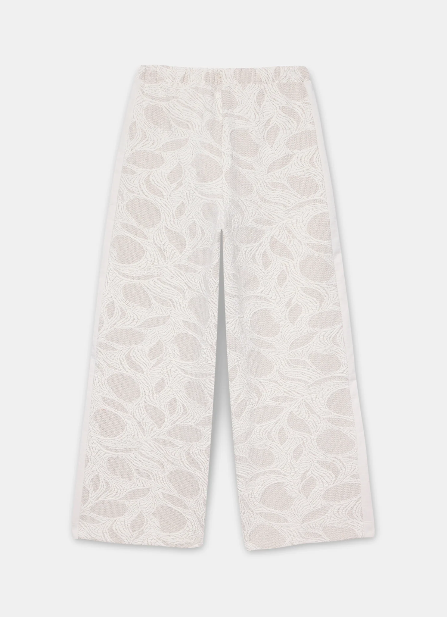 Neutral Jersey Jacquard Wide Trousers - Image 7