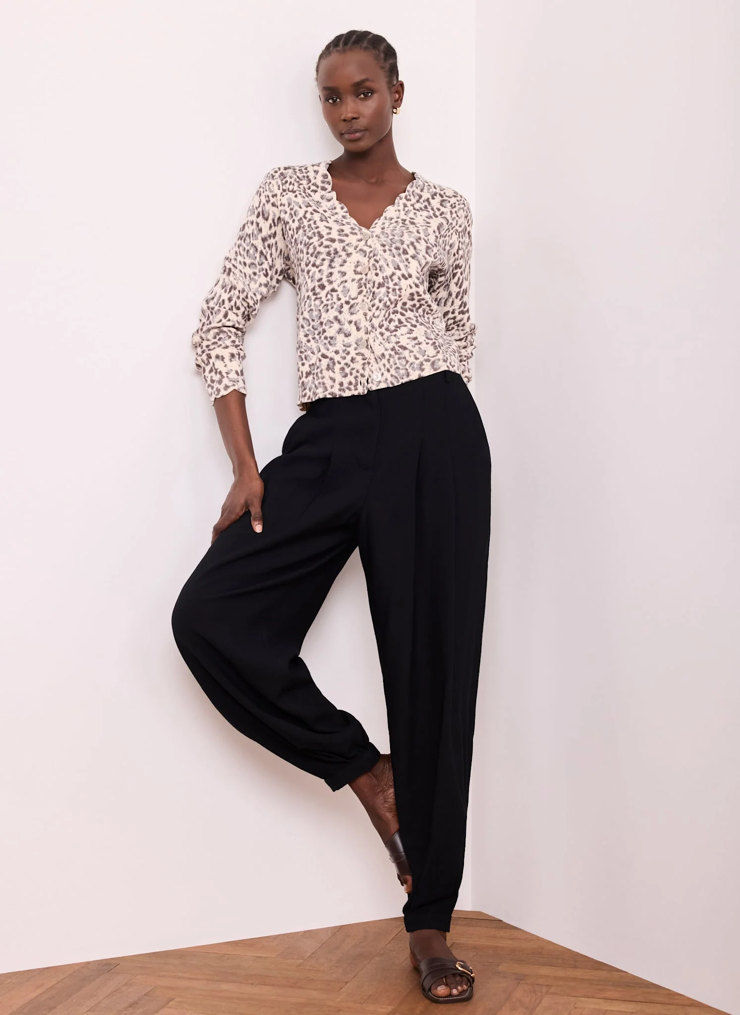 Leopard Print Cotton Cardigan - Image 4