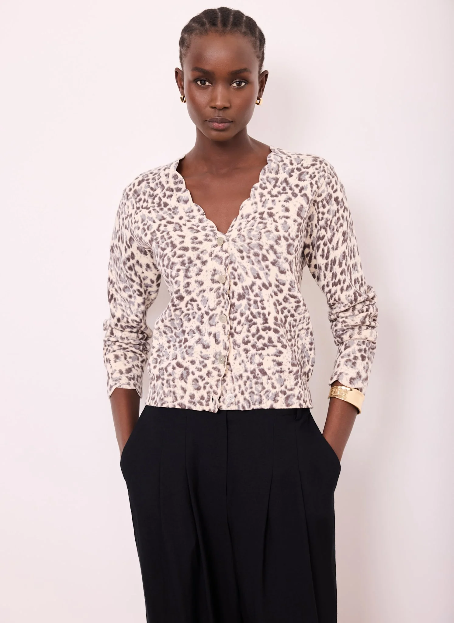 Leopard Print Cotton Cardigan - Image 5