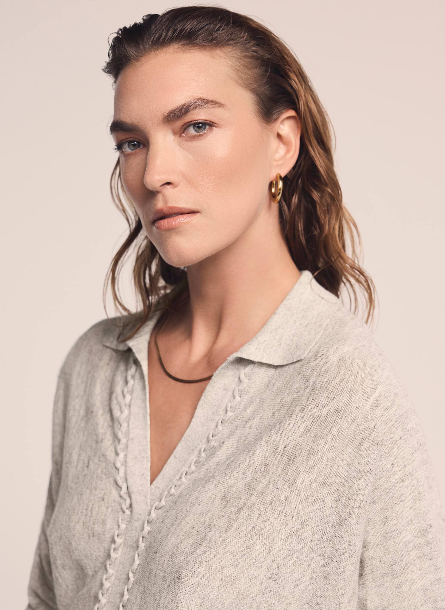 Neutral Linen Blend Knit Jumper - Image 6