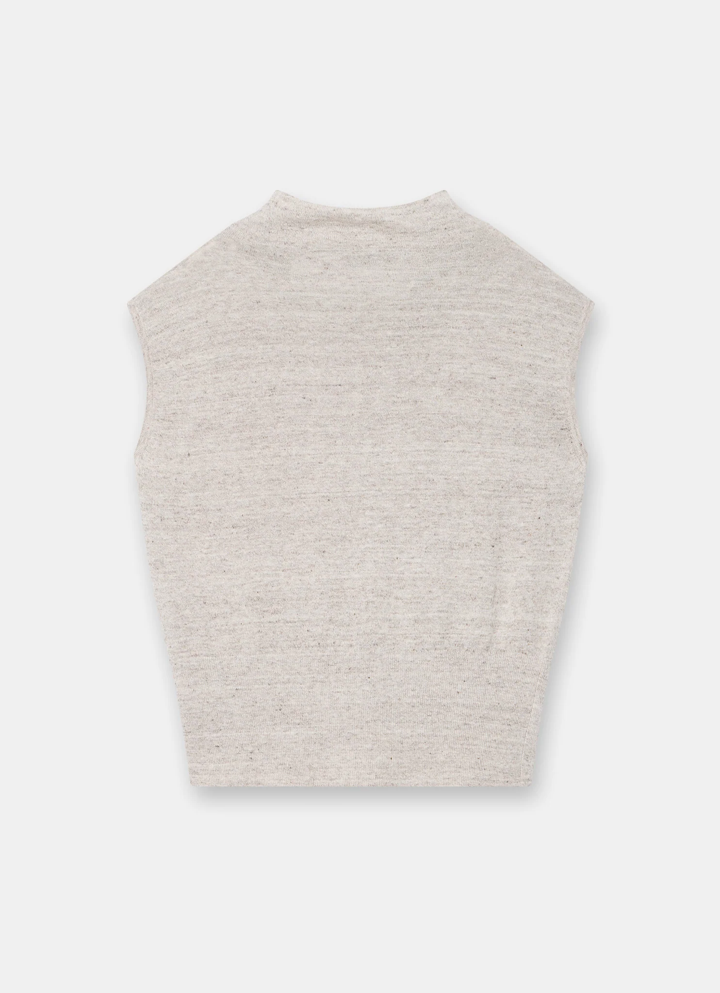 Neutral Linen Blend Sleeveless Knit Top - Image 8