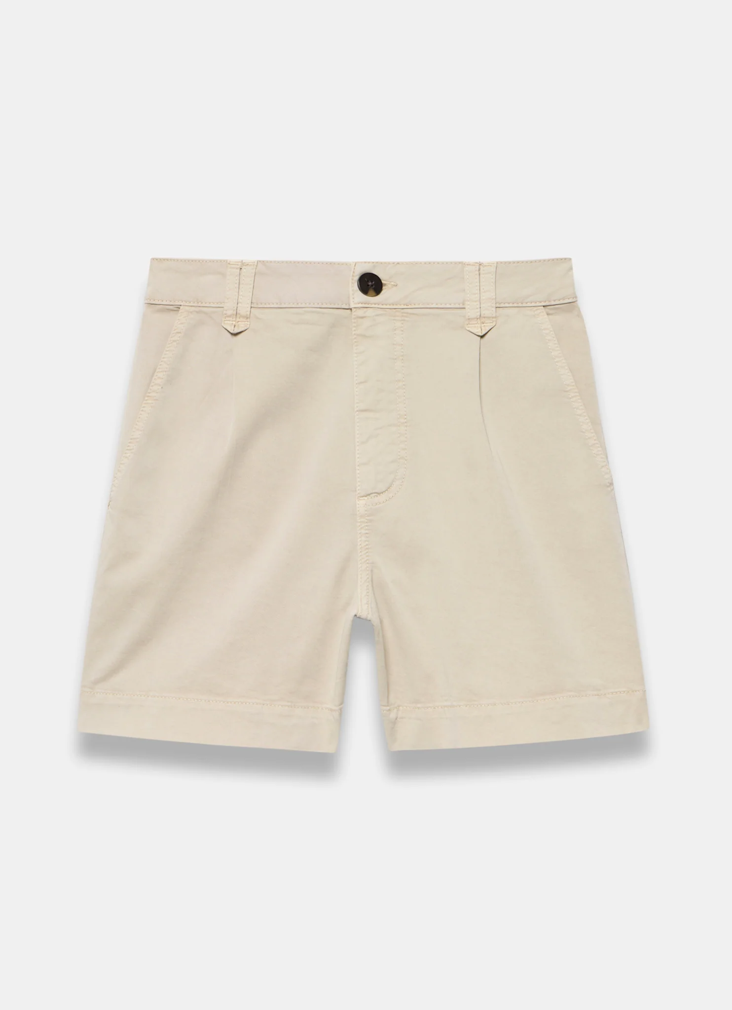 Neutral Cotton Blend Chino Shorts - Image 6
