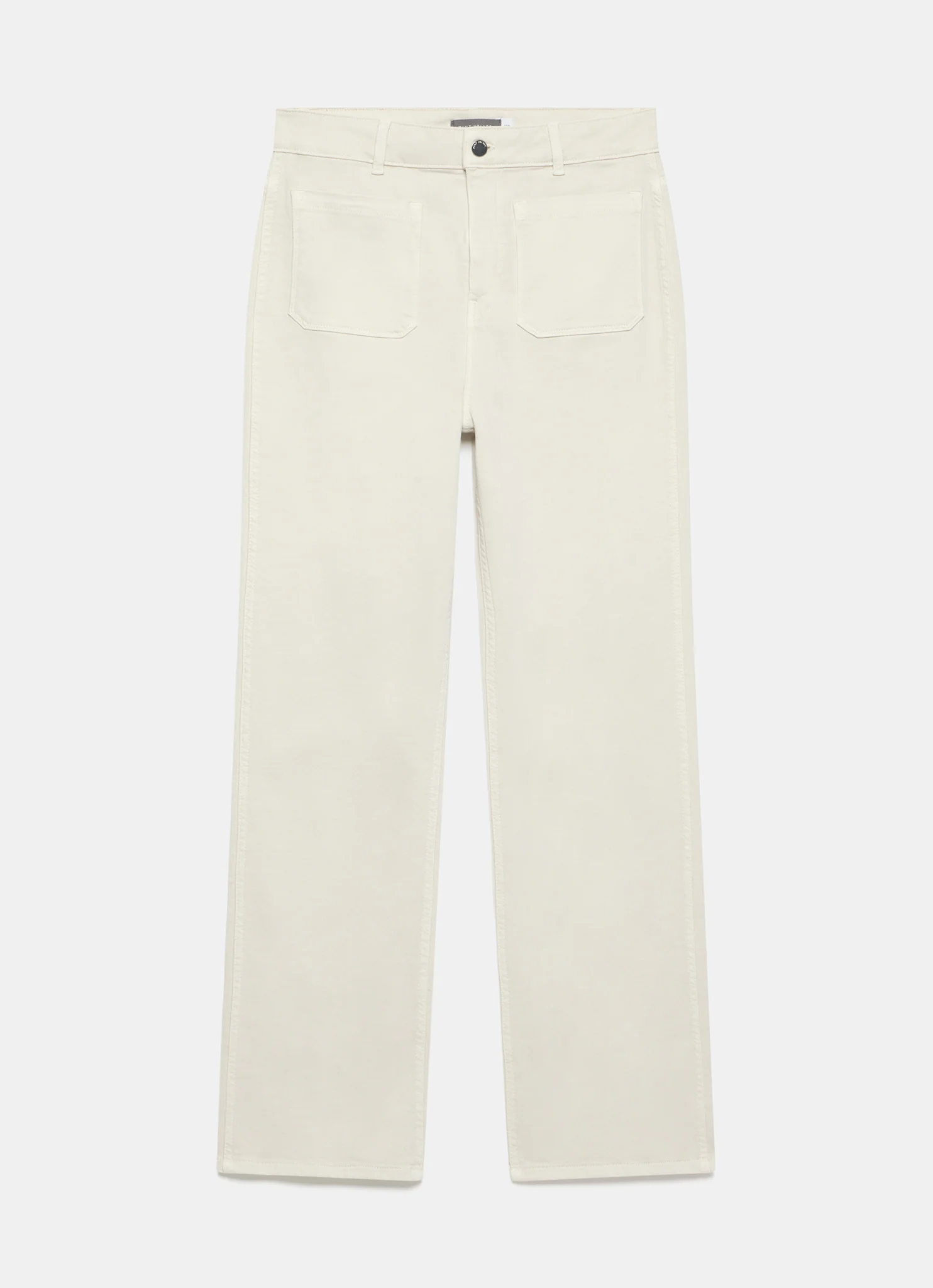 Neutral Relaxed Flare Patch Pocket Jeans - Image 6