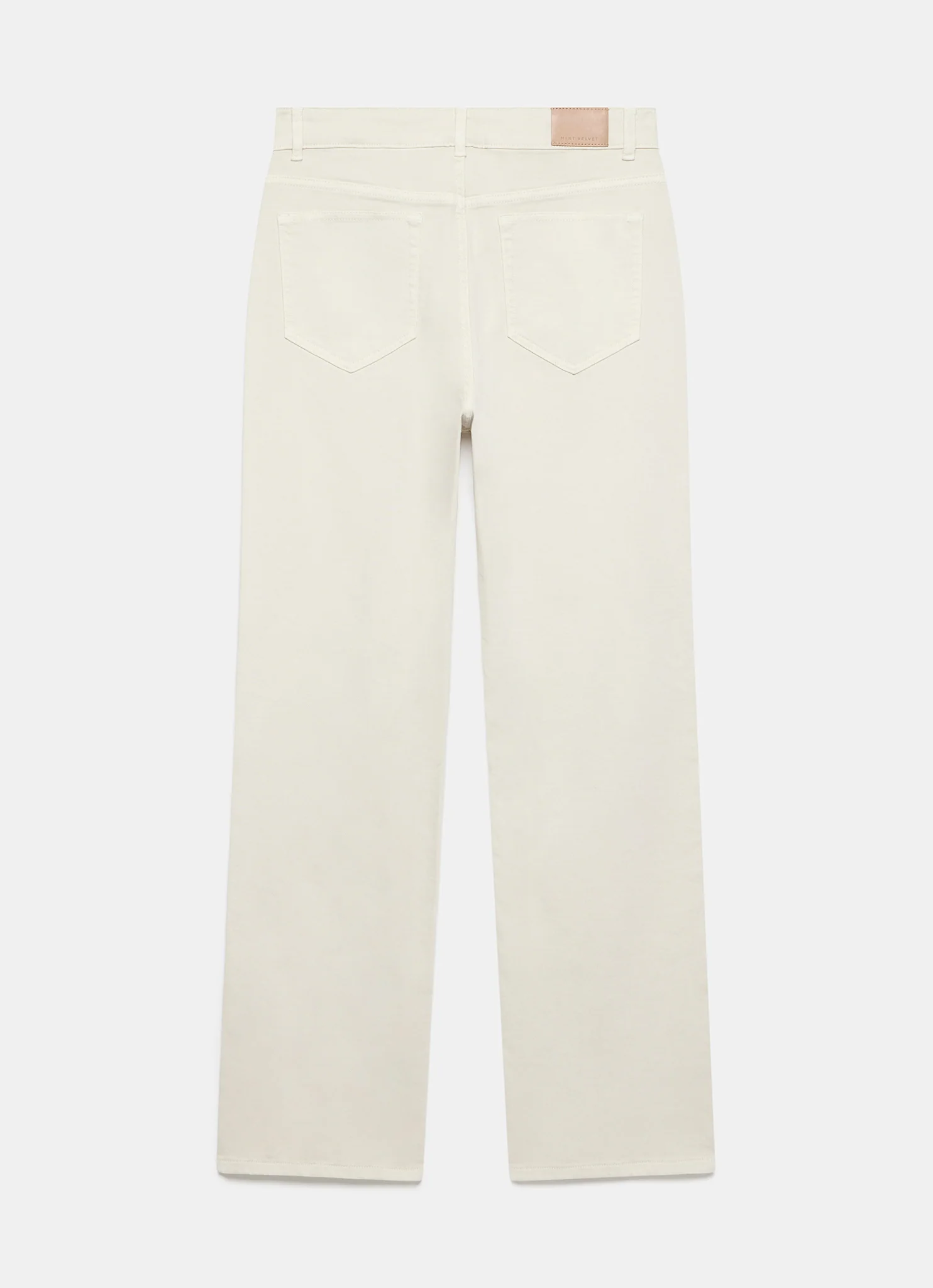 Neutral Relaxed Flare Patch Pocket Jeans - Image 7