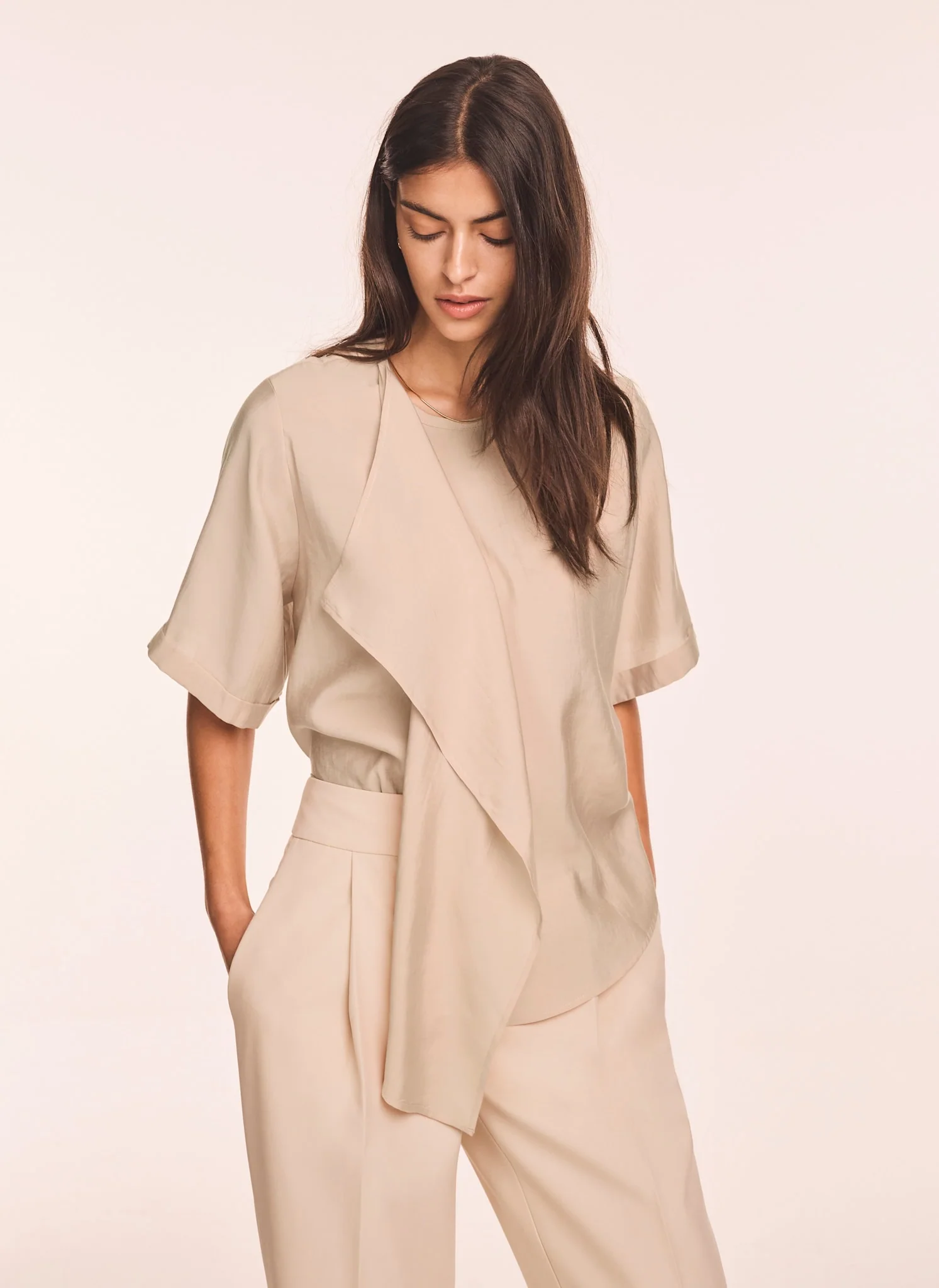 Neutral Asymmetric Detail Top - Image 2