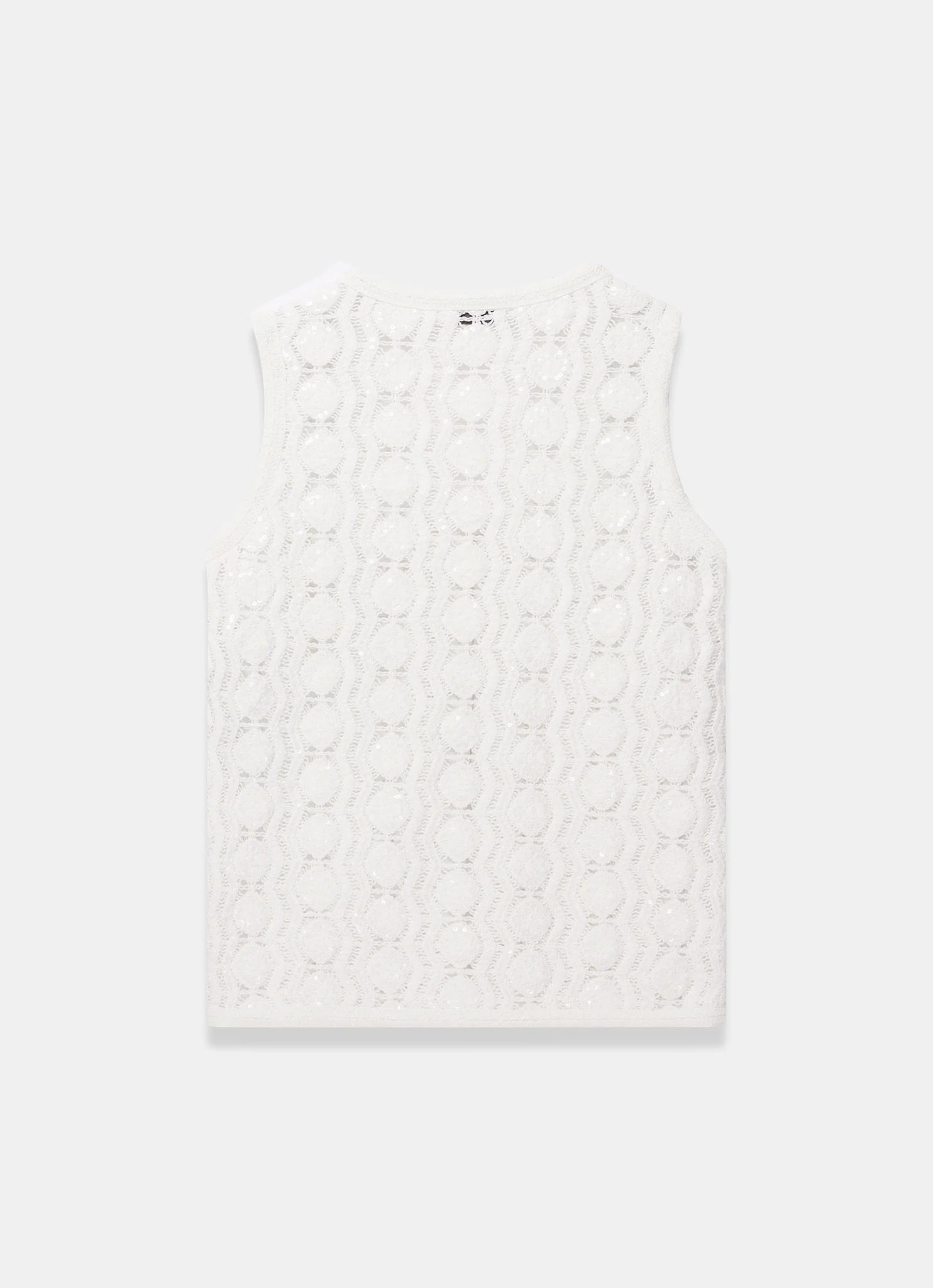 White Crochet Sequin Top - Image 8