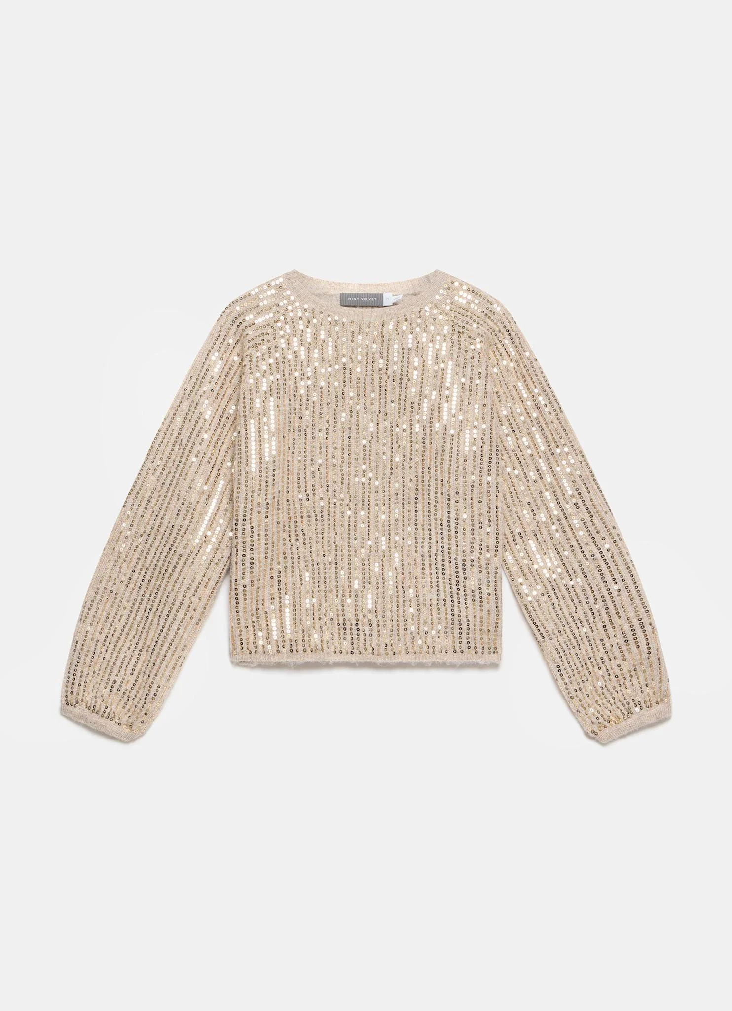 Neutral Sequin Embellished Jumper - Image 6