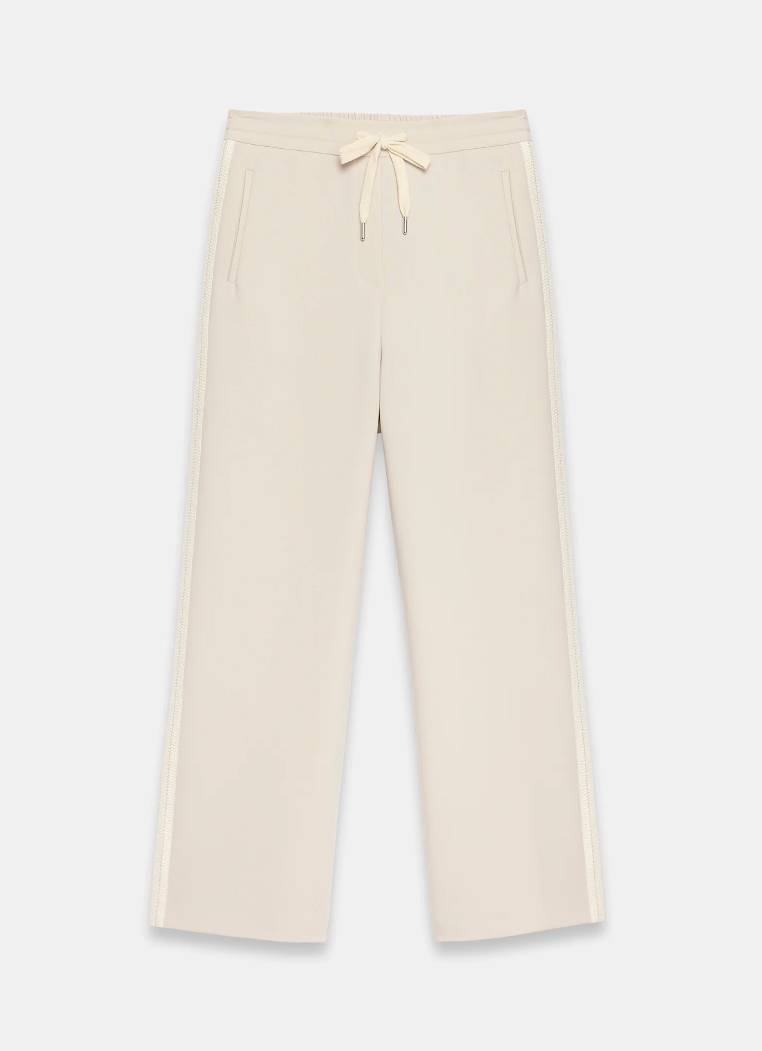 Neutral Crochet Side Stripe Wide Joggers - Image 6