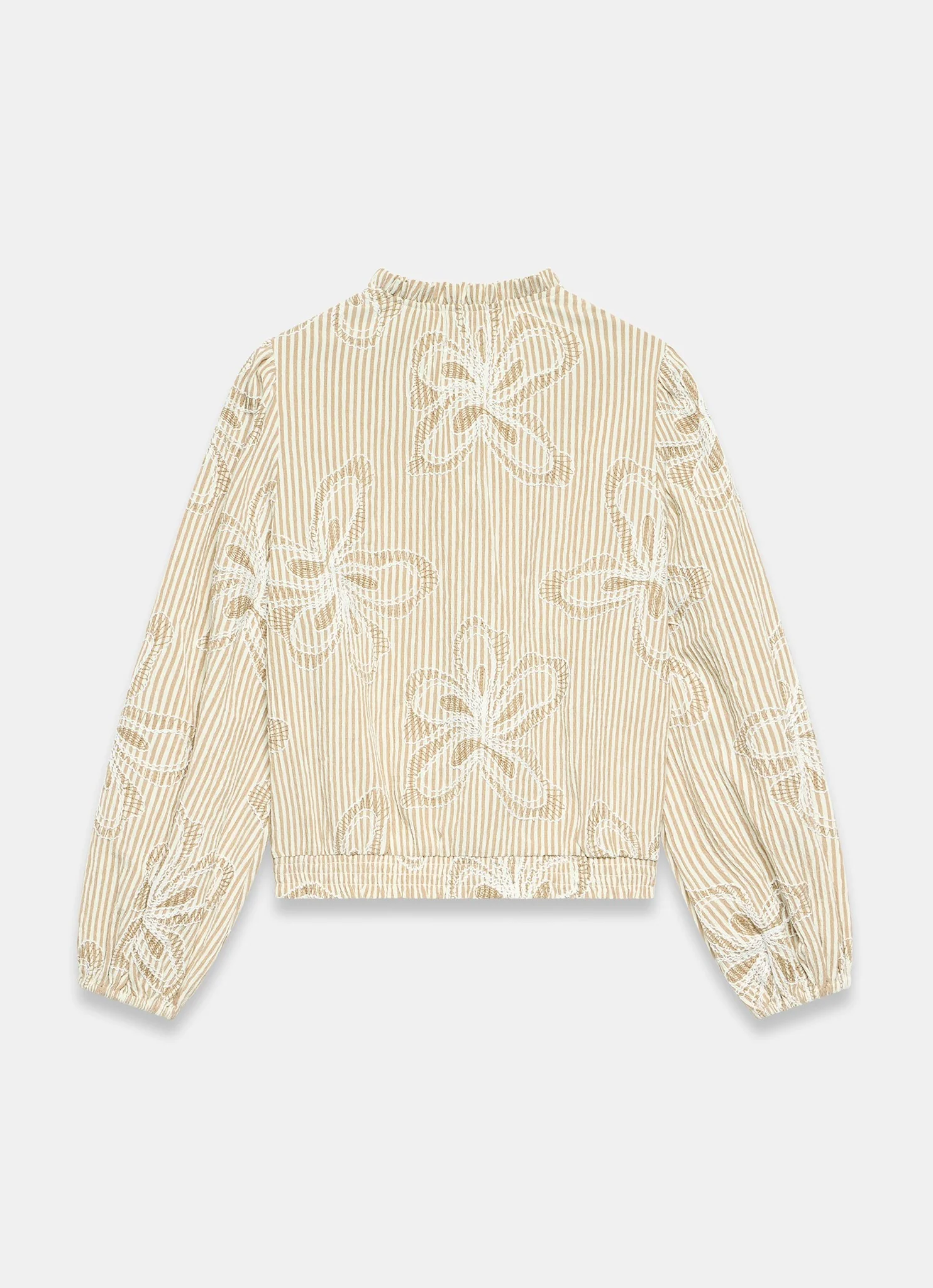 Neutral Floral Stripe Blouse - Image 7