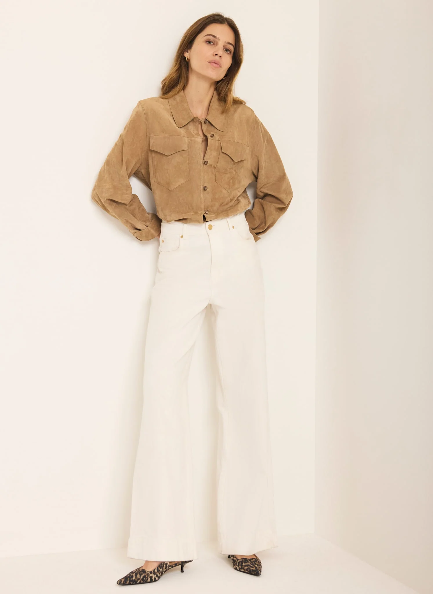 Neutral Suede Shirt - Image 4