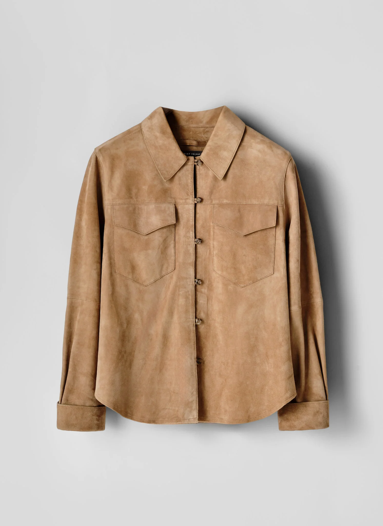 Neutral Suede Shirt - Image 7