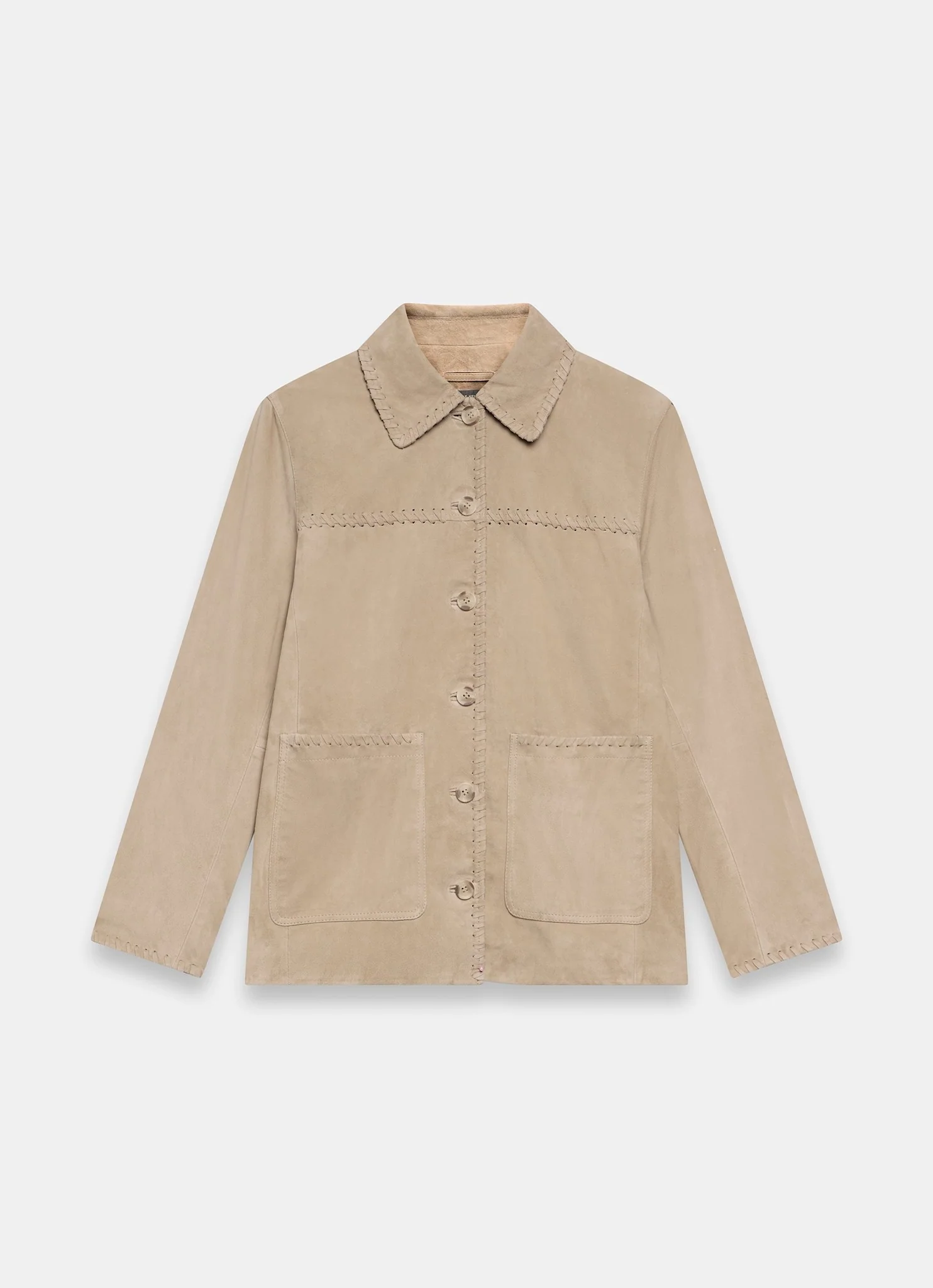 Neutral Suede Stitch Shacket - Image 7