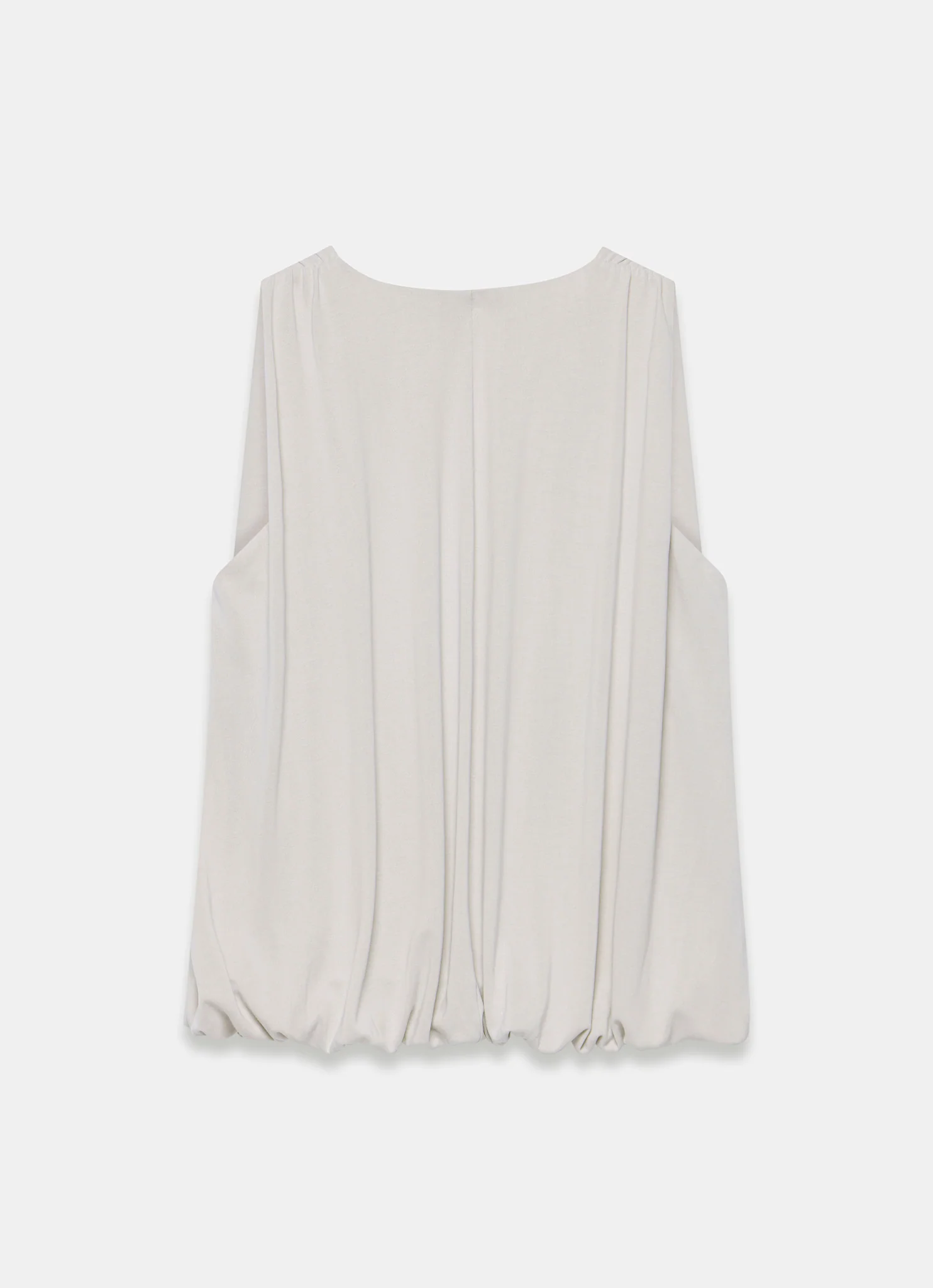Neutral V Neck Bubble Hem Top - Image 7