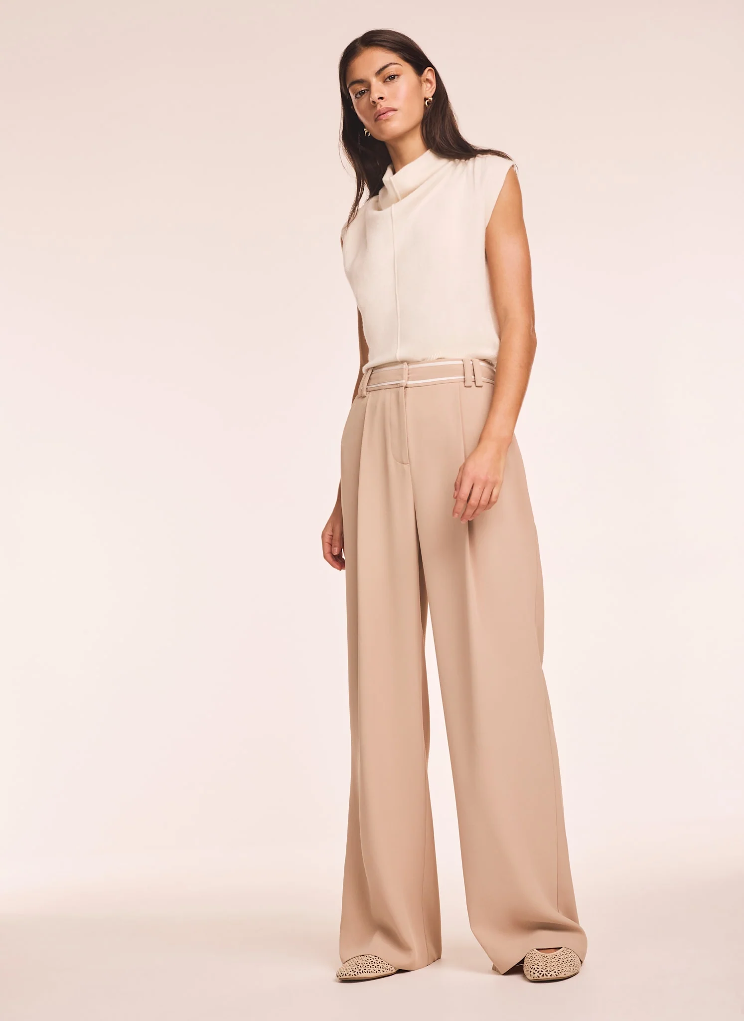 Neutral Waist Detail Wide Trousers - Image 2