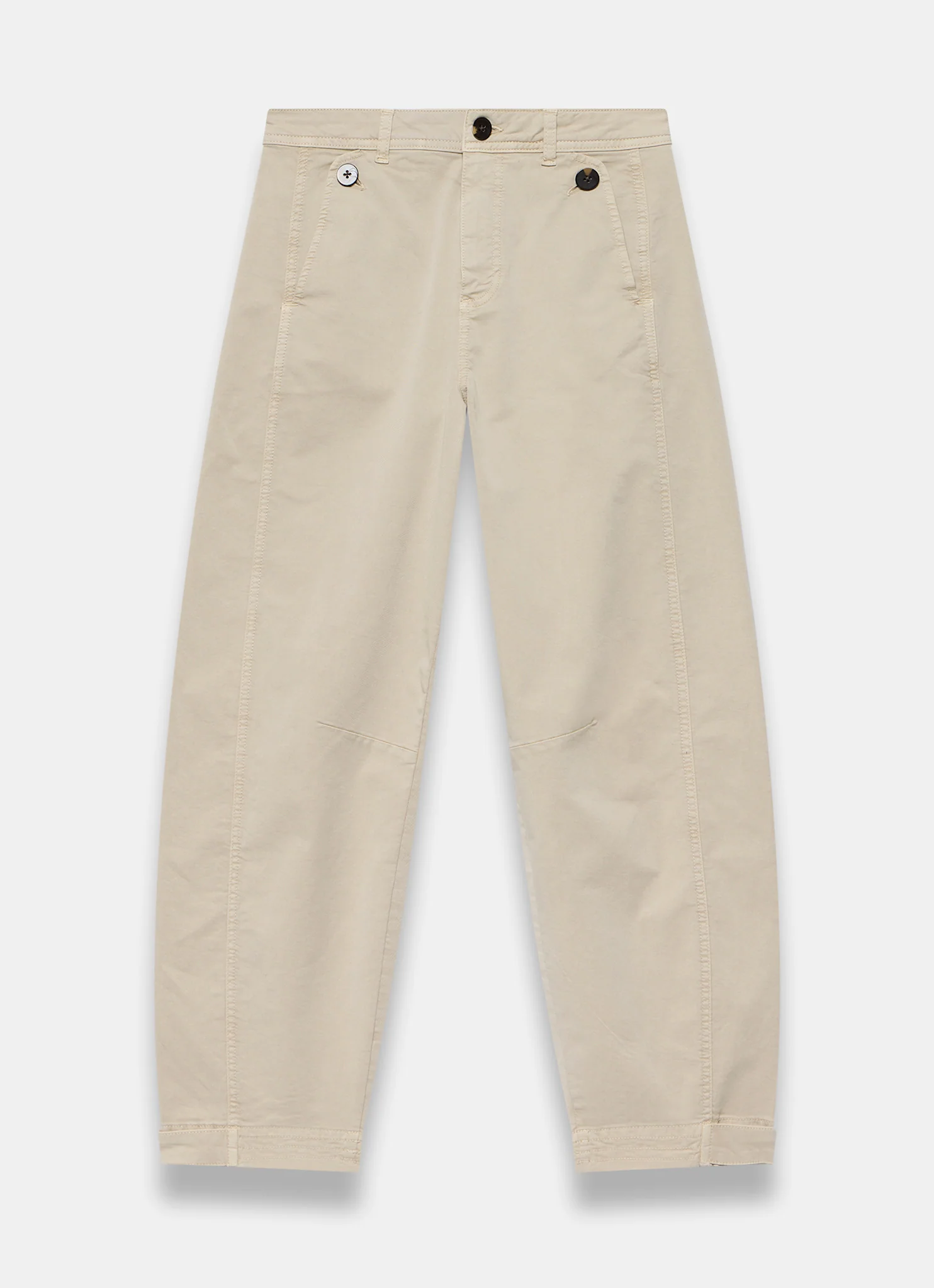 Neutral Washed Barrel Leg Chino Trousers - Image 6