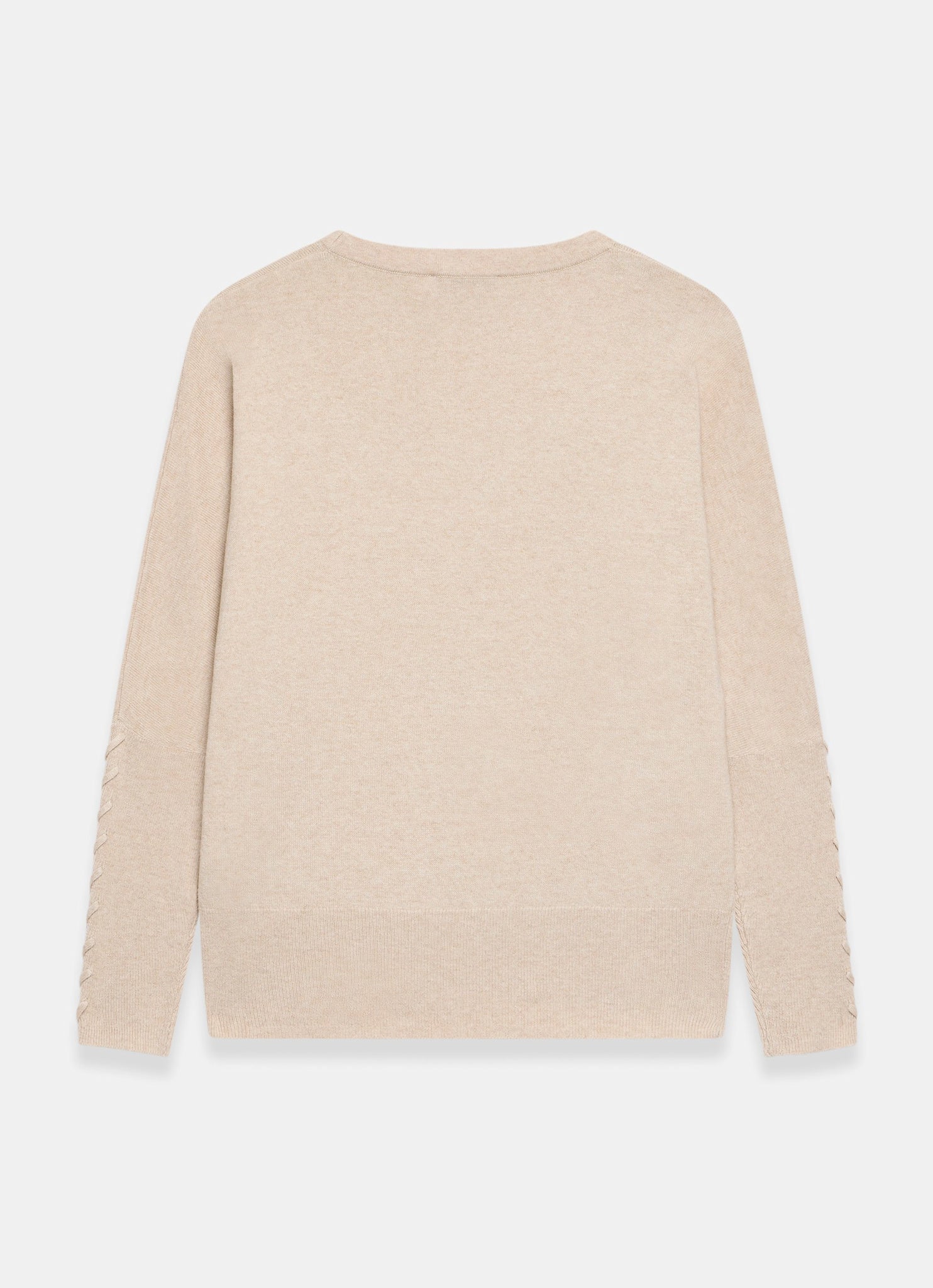 Neutral Cotton Blend Stitch Detail Jumper - Image 7