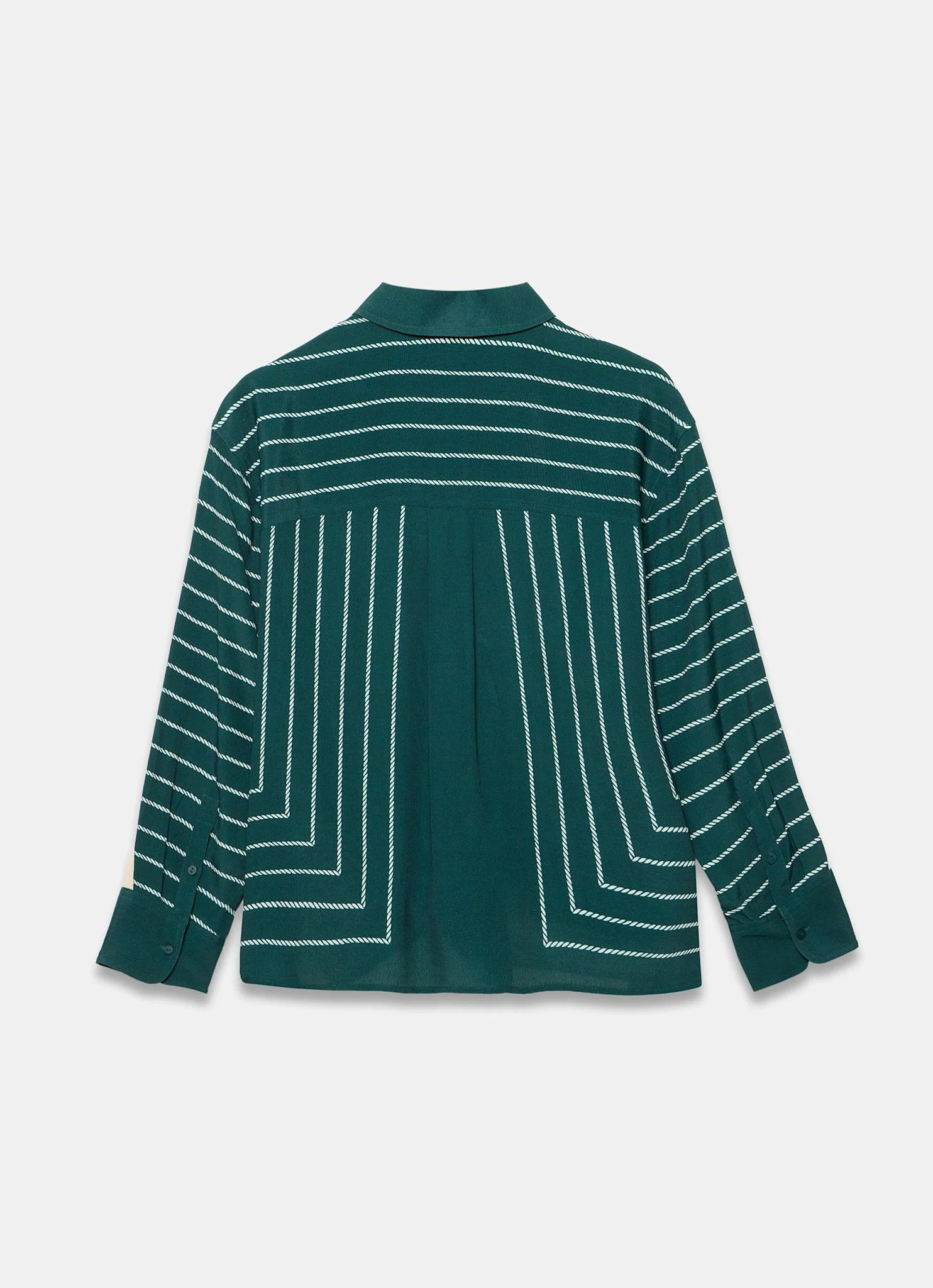 Teal Graphic Print Striped Shirt - Image 7