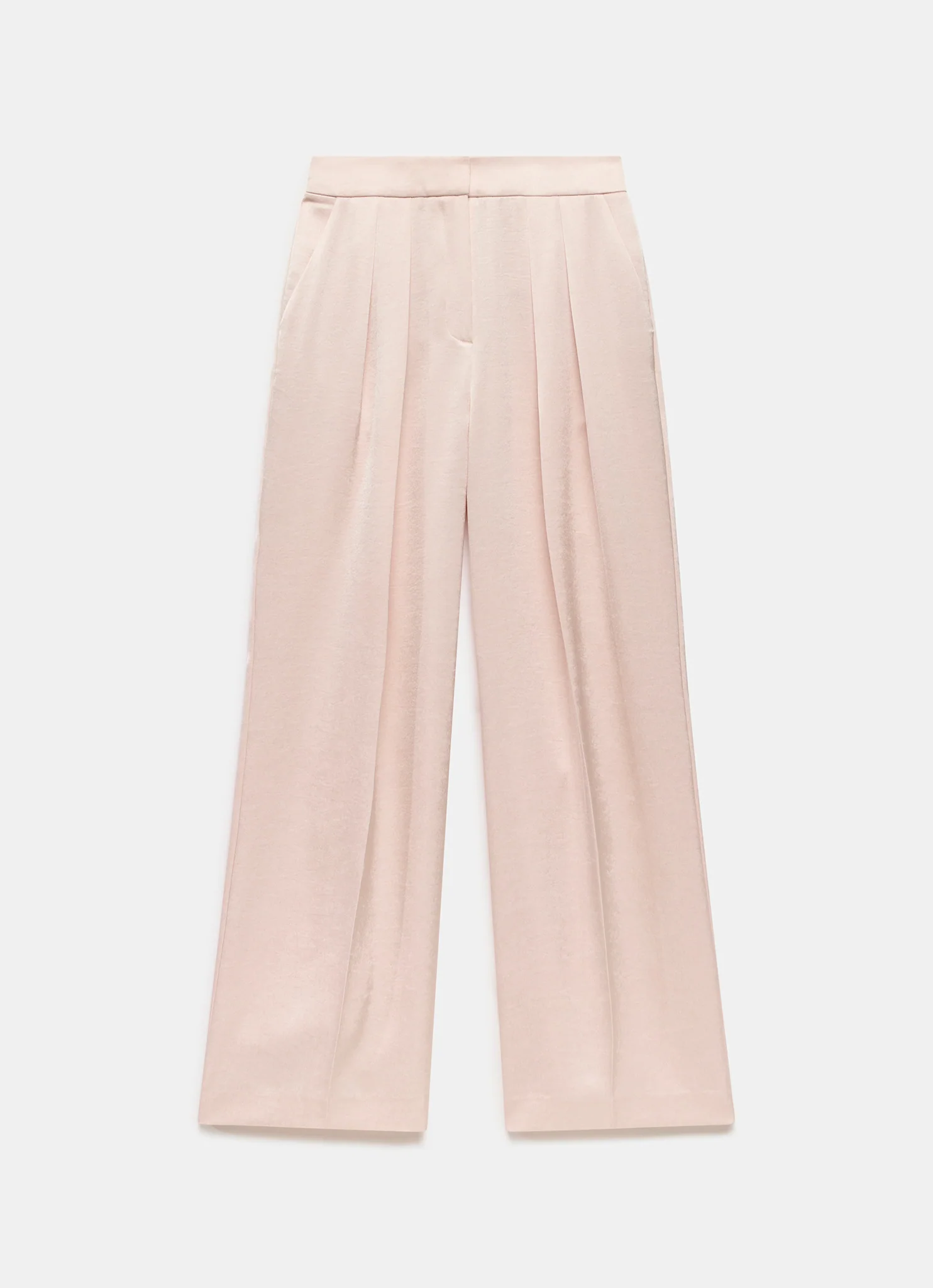Pink Pleated Wide Leg Trousers - Image 7