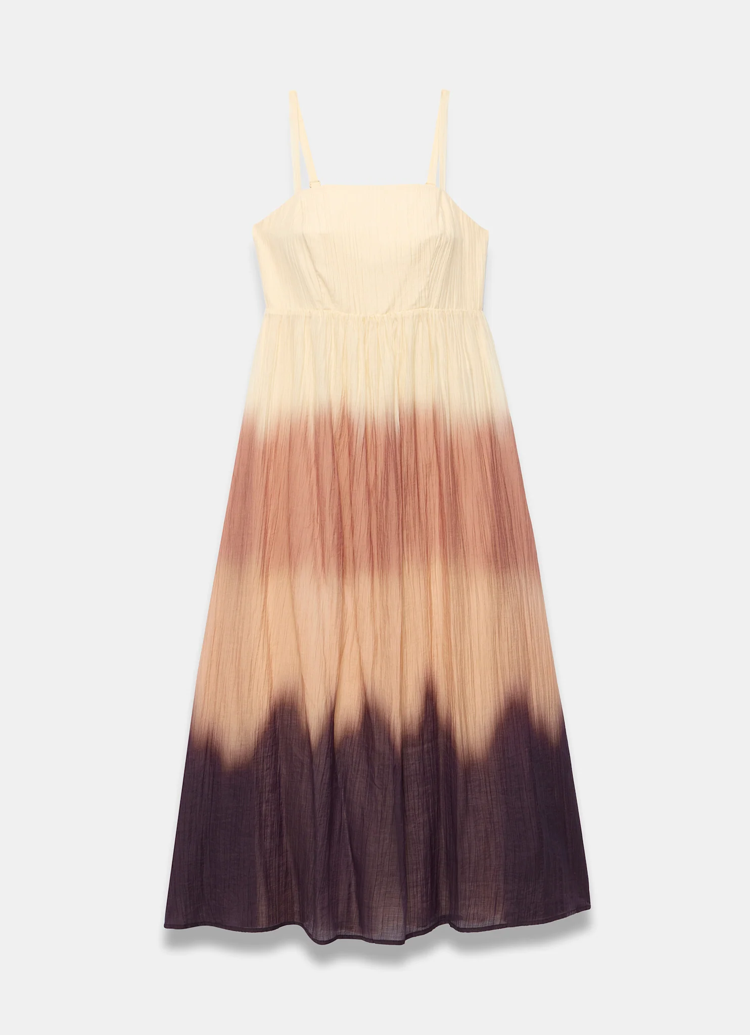 Brown Ombre Crinkle Maxi Dress - Image 7