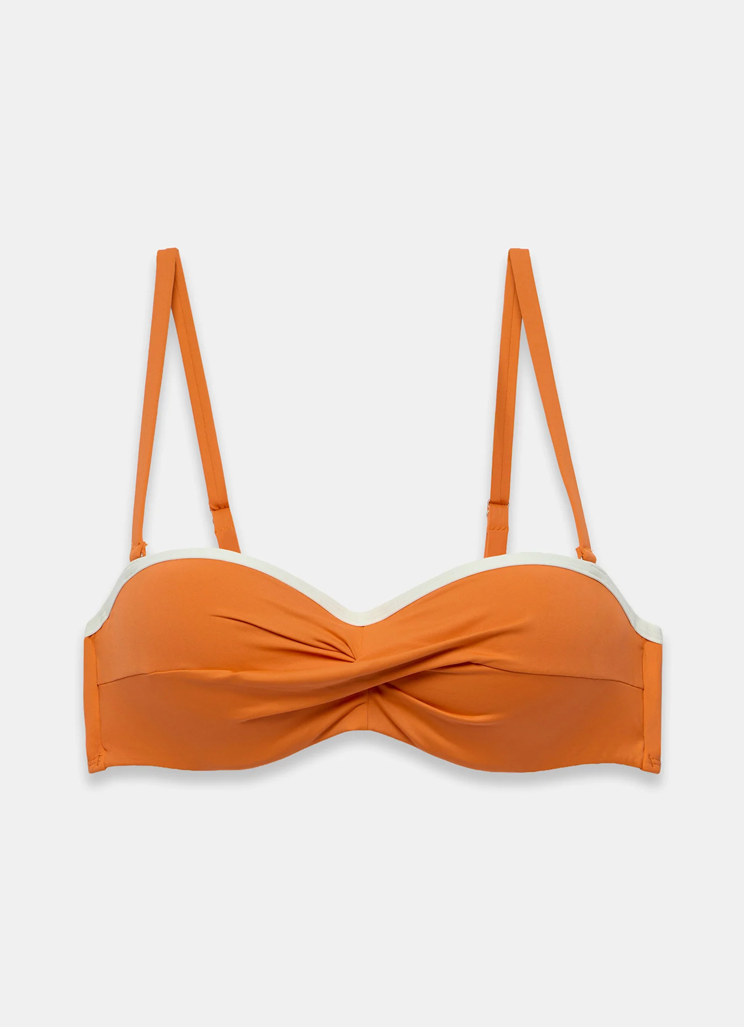 Orange Contrast Trim Bandeau Bikini Top - Image 7