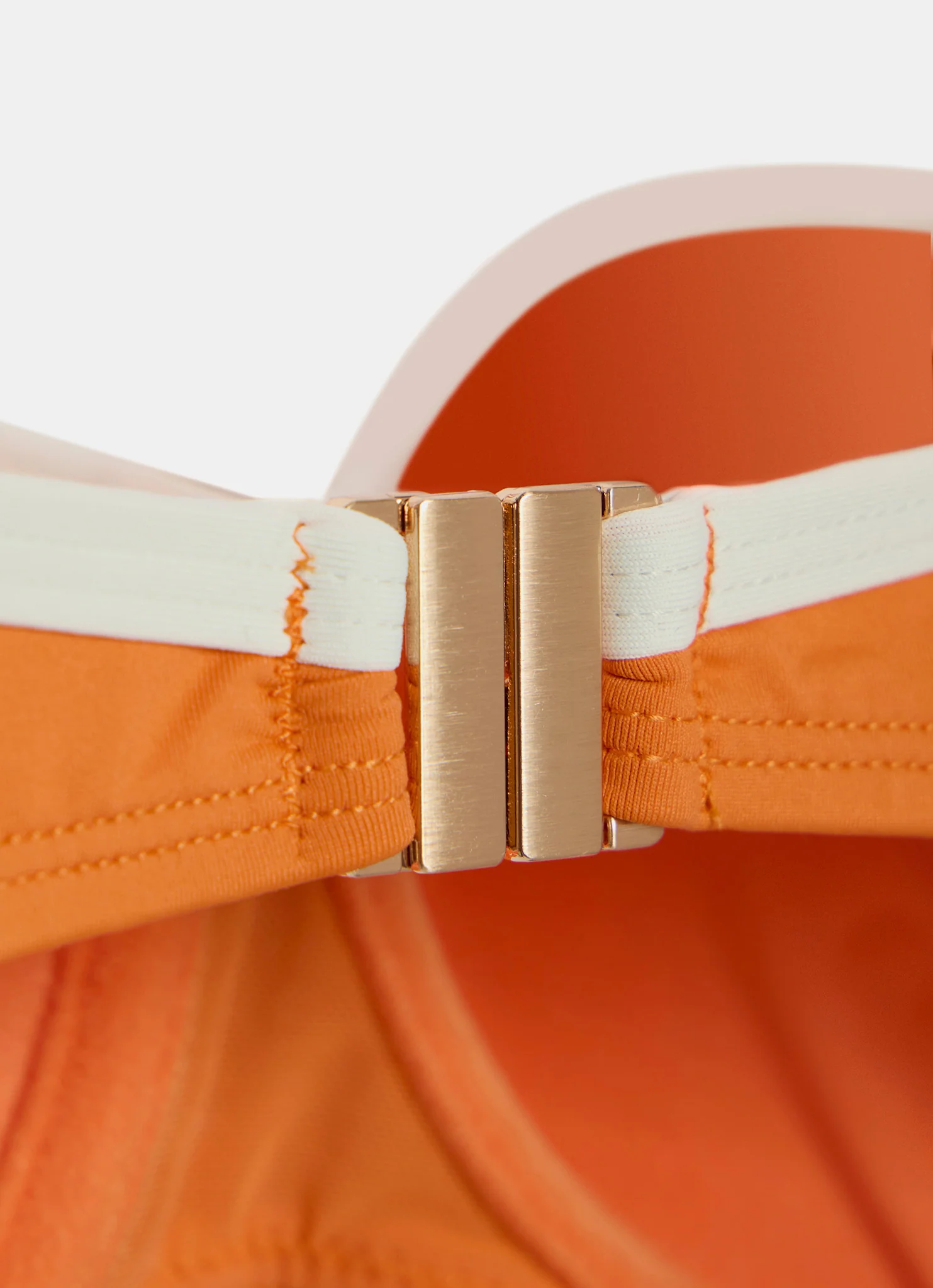 Orange Contrast Trim Bandeau Bikini Top - Image 9