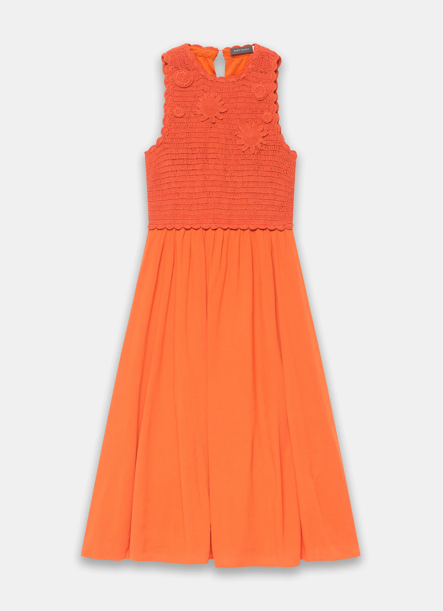 Orange Crochet Midi Dress - Image 6