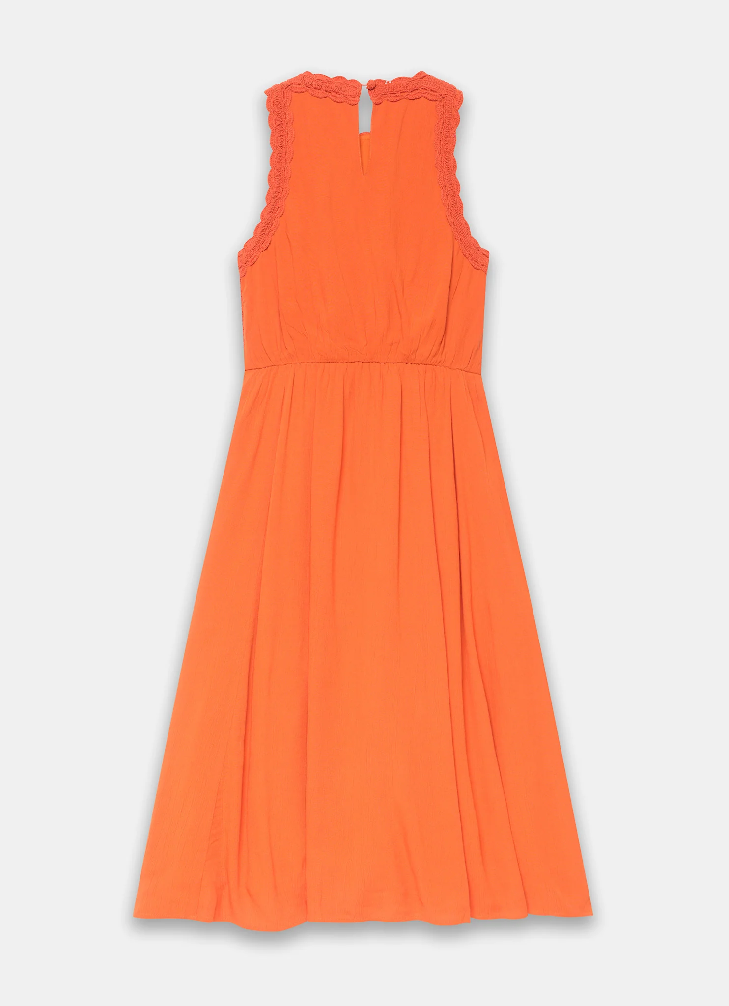 Orange Crochet Midi Dress - Image 7