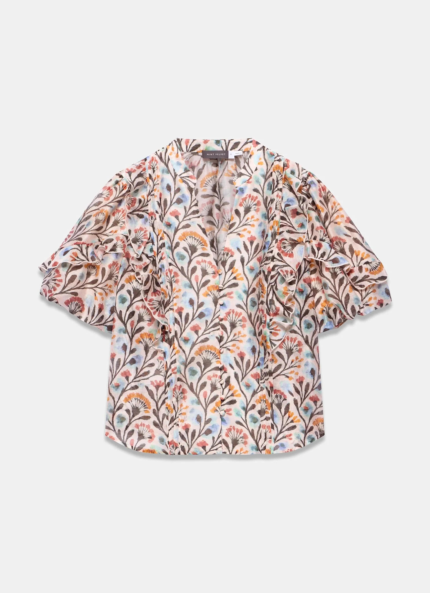Orange Floral Print  Blouse - Image 6