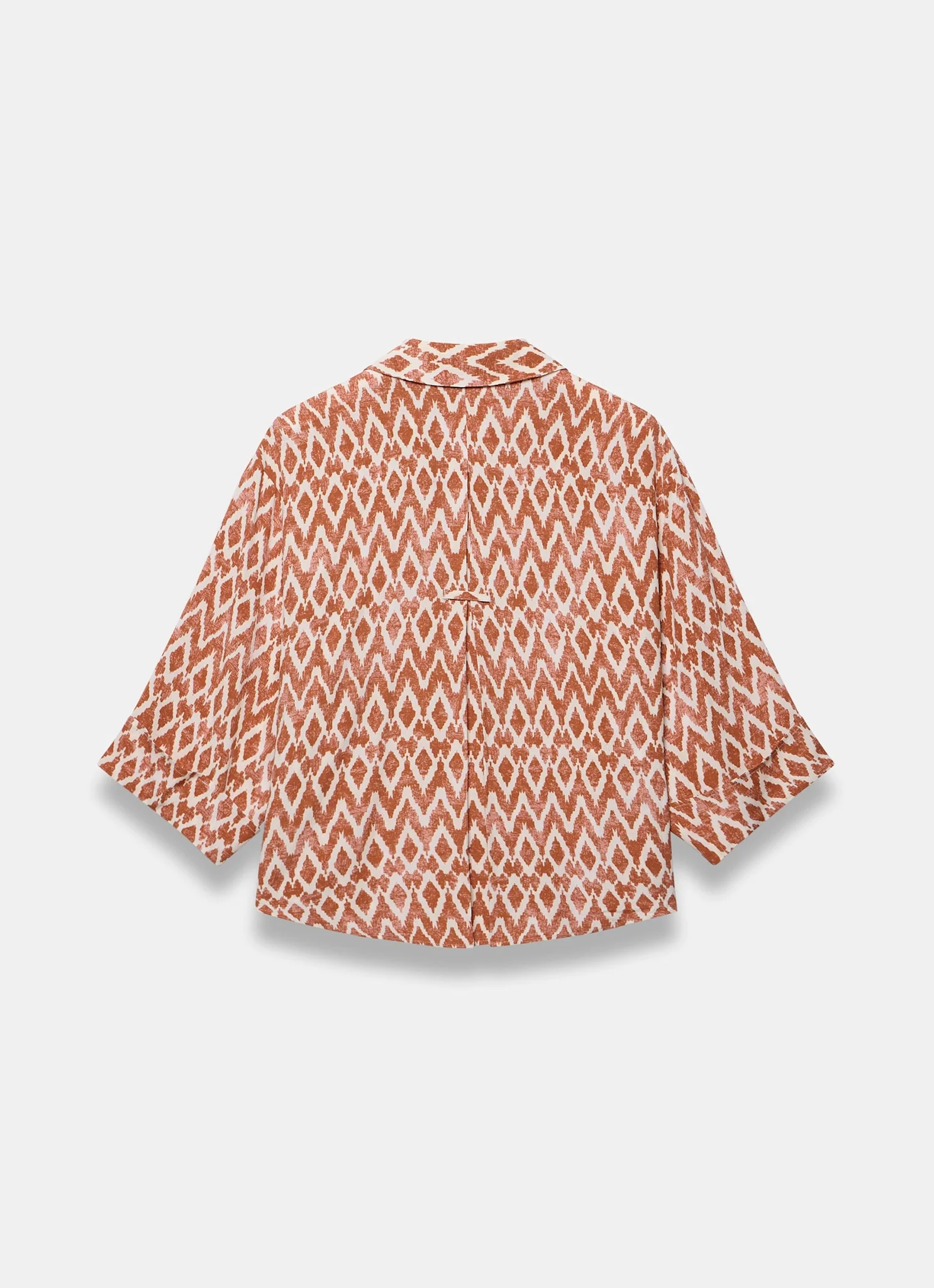 Orange Geo Print Resort Shirt - Image 8